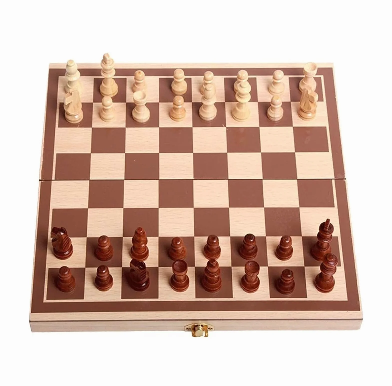Set Scacchi Set di Scacchi da Gioco Tavolo 11,4x11,4 Pollici Standard in Legno Pieghevole Scacchiera Gioco