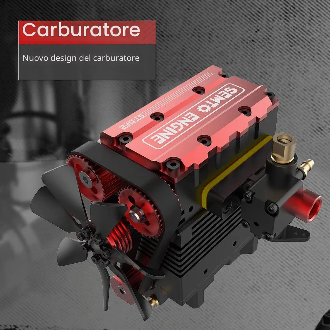 RCXTechPro SEMTO Engine ST-NF2 Inline bicilindrico 7.0cc Nitro Engine Model Set con F-Type Glow Plug, serbatoio carburante, tubo olio e modulo di accensione