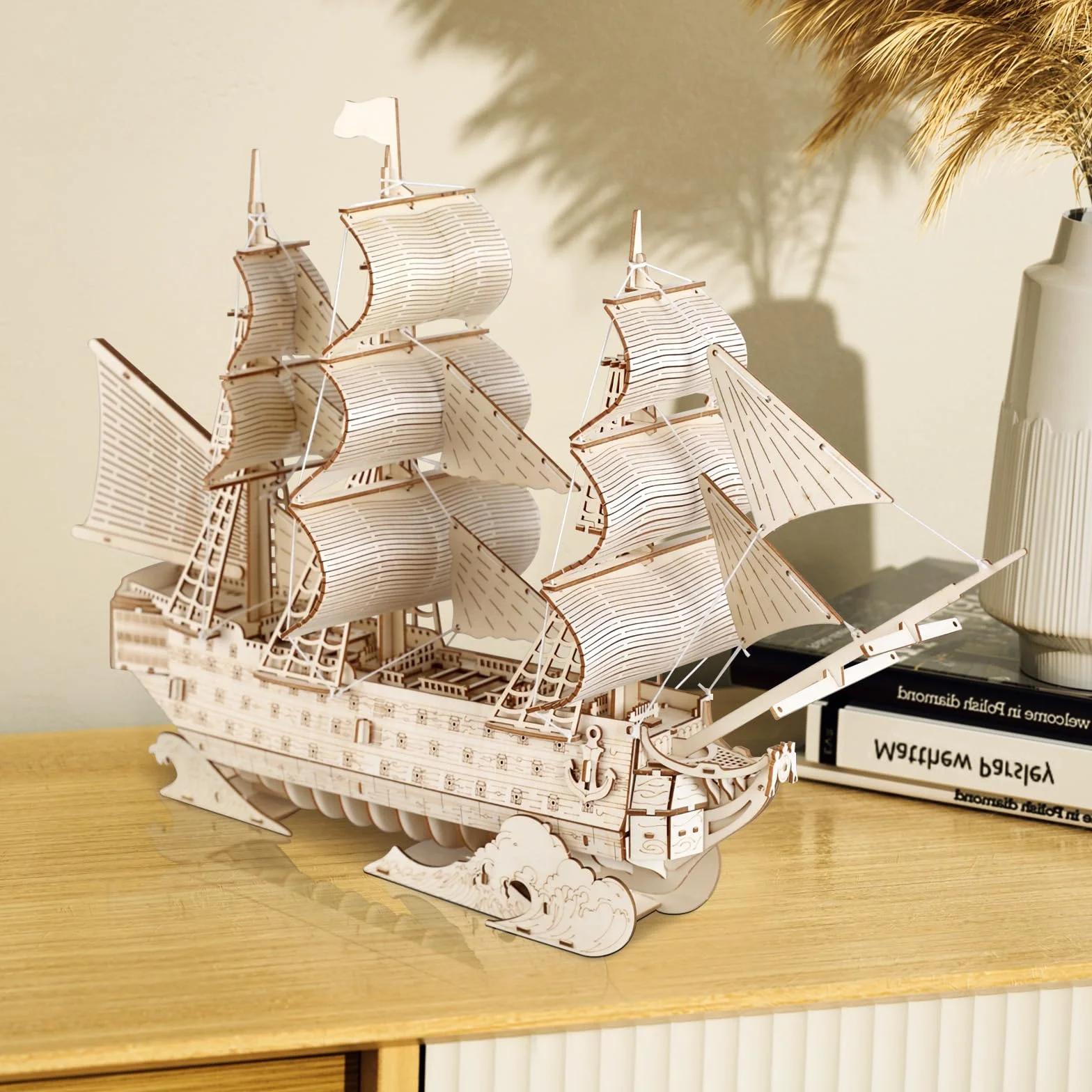 Comfoyar Puzzle 3D Veliero, DIY Barche Costruzioni Legno, Modellismo Costruire Adulti, Kit Fai Da Te Creativo Modellini, Decorazioni Casa e Regali Compleanno Natale San Valentino per Donna Uomo