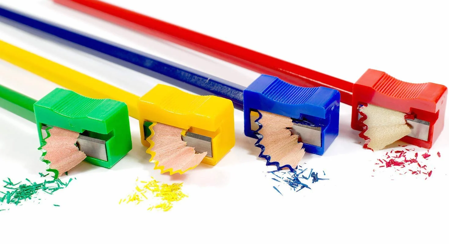 48 pezzi Temperamatite, Temperamatite palmare in plastica con foro singolo per uso ufficio scolastico, 4 colori