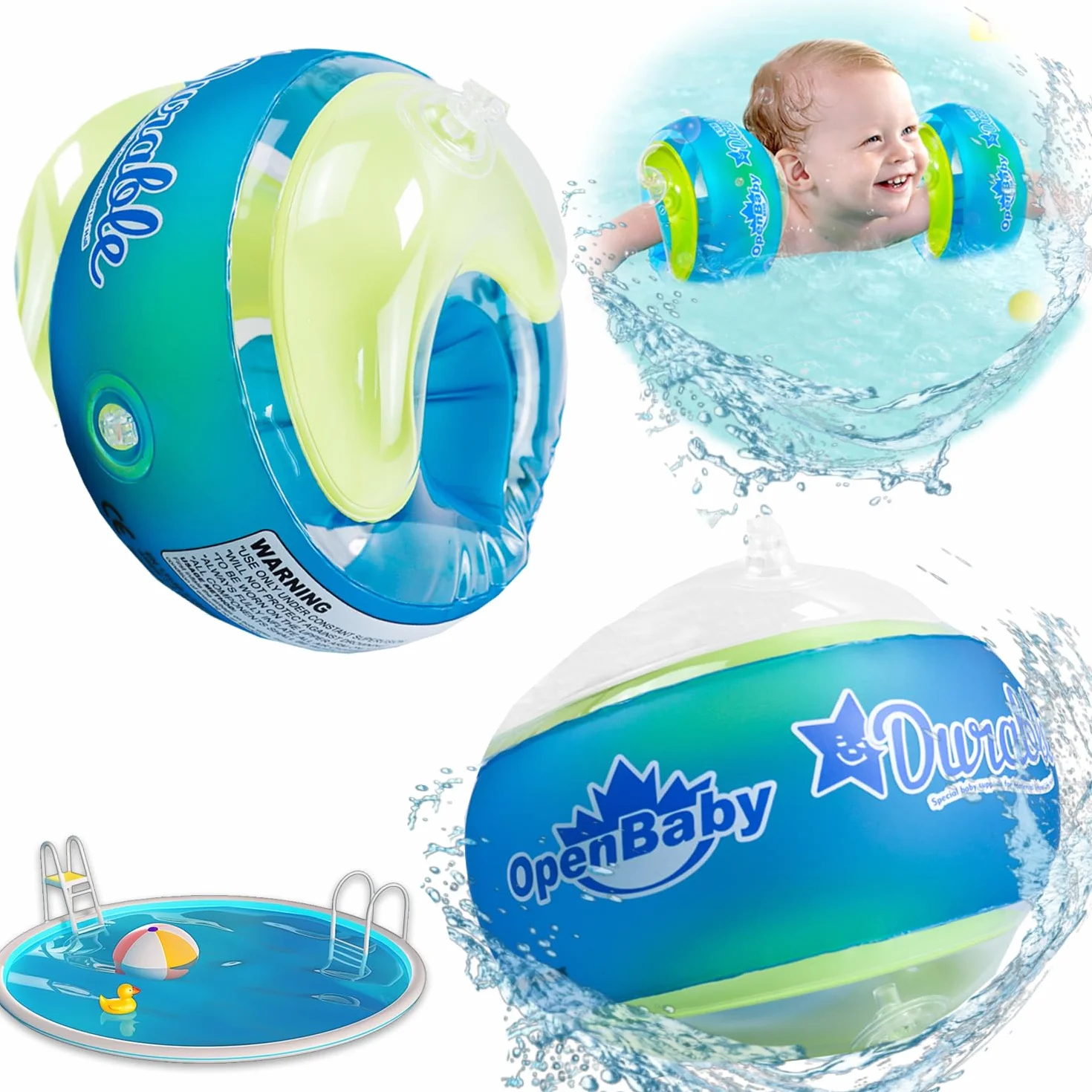 Braccioli Bambini 3-6 anni,Braccioli con 3 Airbag Indipendenti,Gonfiabile per Bambini con Stampa adatti a Bambini da 3 a 6 Anni Aiuto per il Nuoto | 10-30kg Dispositivo per Principianti
