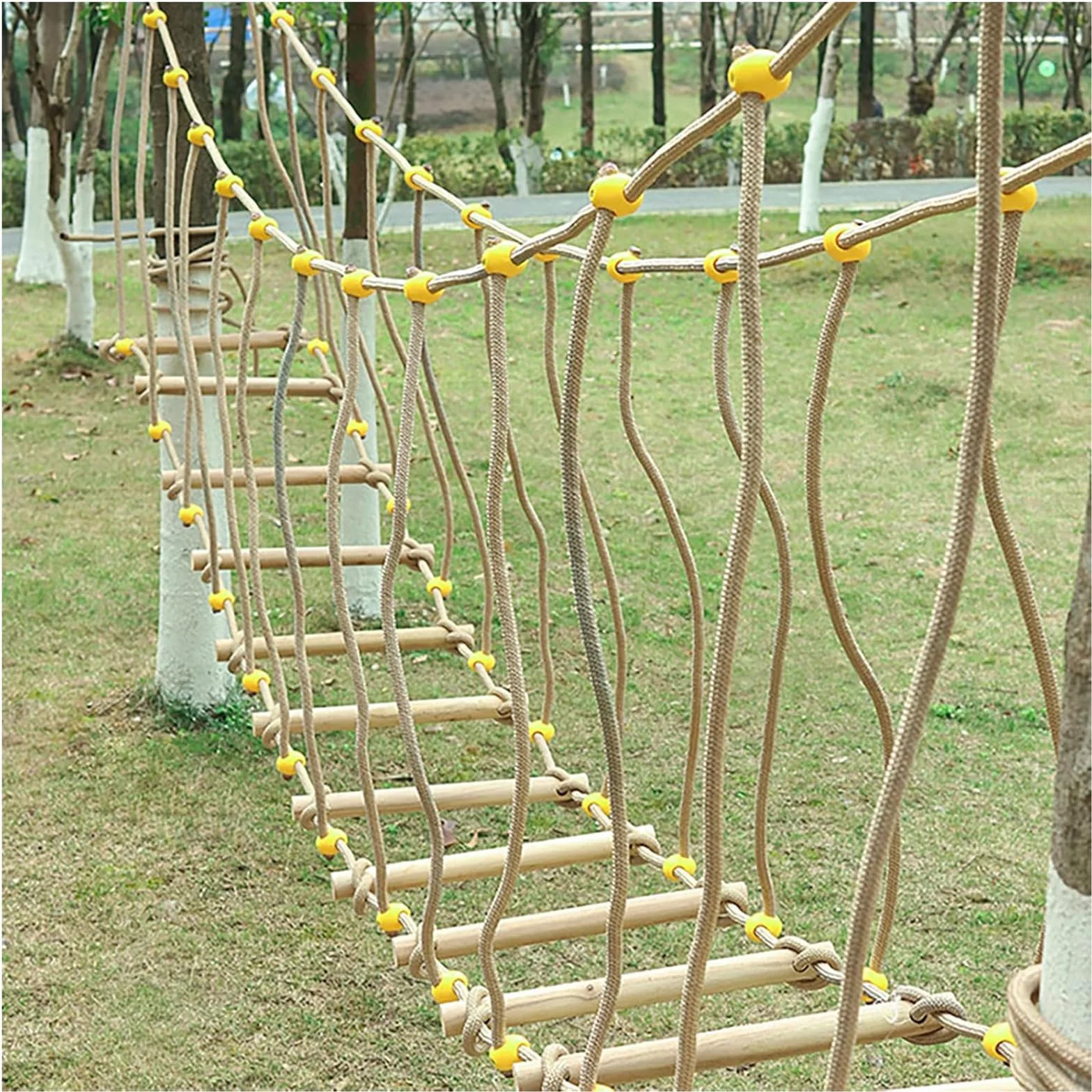 Ponte di equilibrio per bambini, in legno massello, per allenamento e attività sportive e fitness