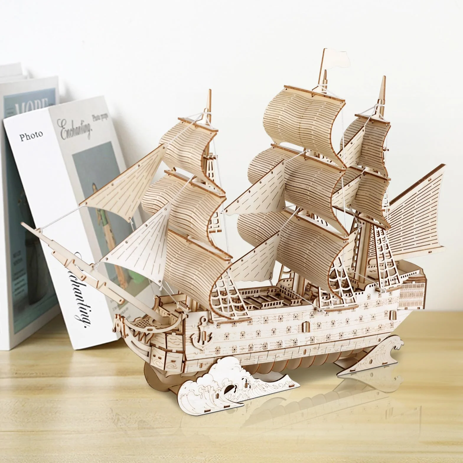 Comfoyar Puzzle 3D Veliero, DIY Barche Costruzioni Legno, Modellismo Costruire Adulti, Kit Fai Da Te Creativo Modellini, Decorazioni Casa e Regali Compleanno Natale San Valentino per Donna Uomo