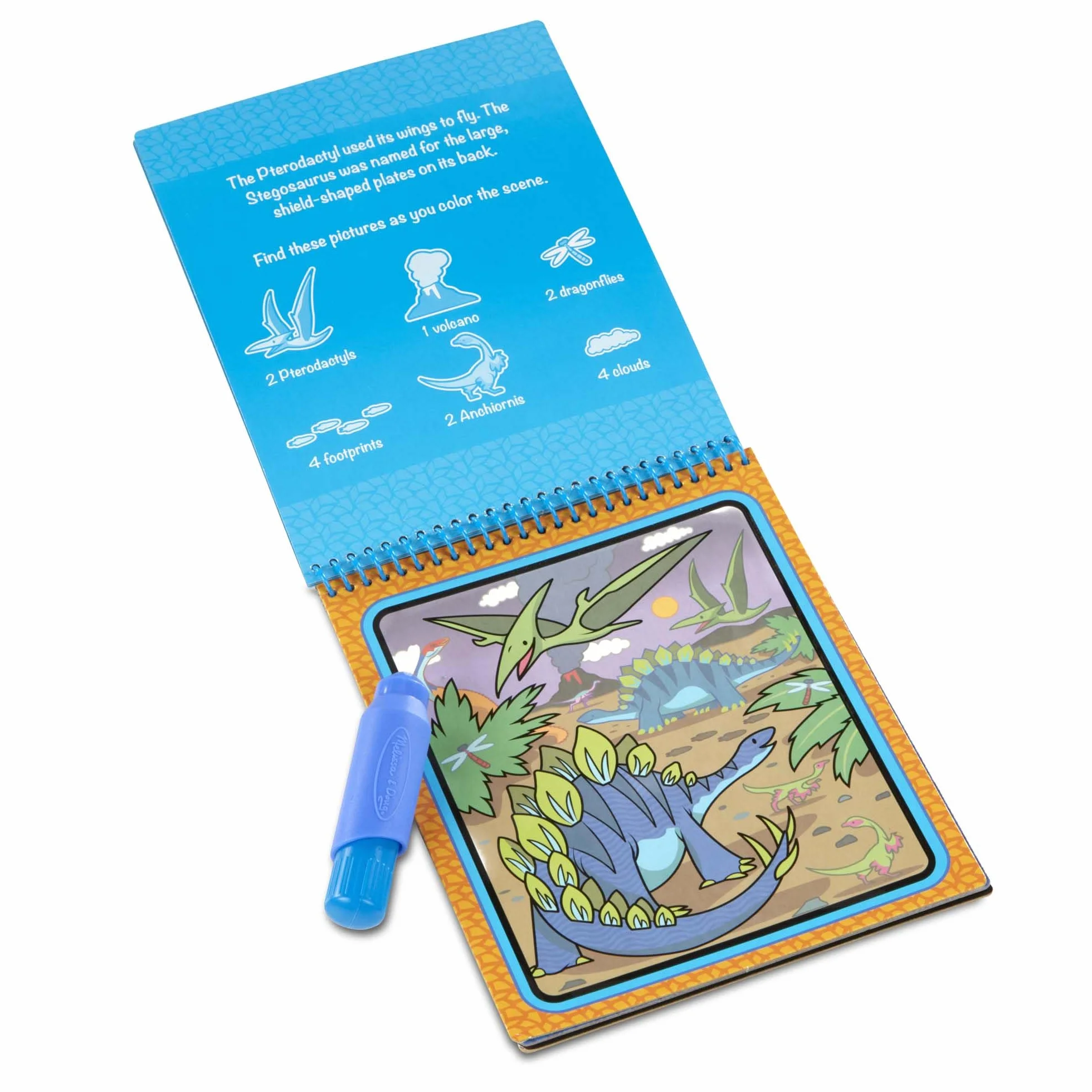 Melissa & Doug Water Wow! Libro Magico da Colorare con Pennello ad Acqua Dinosauri 3+ Anni