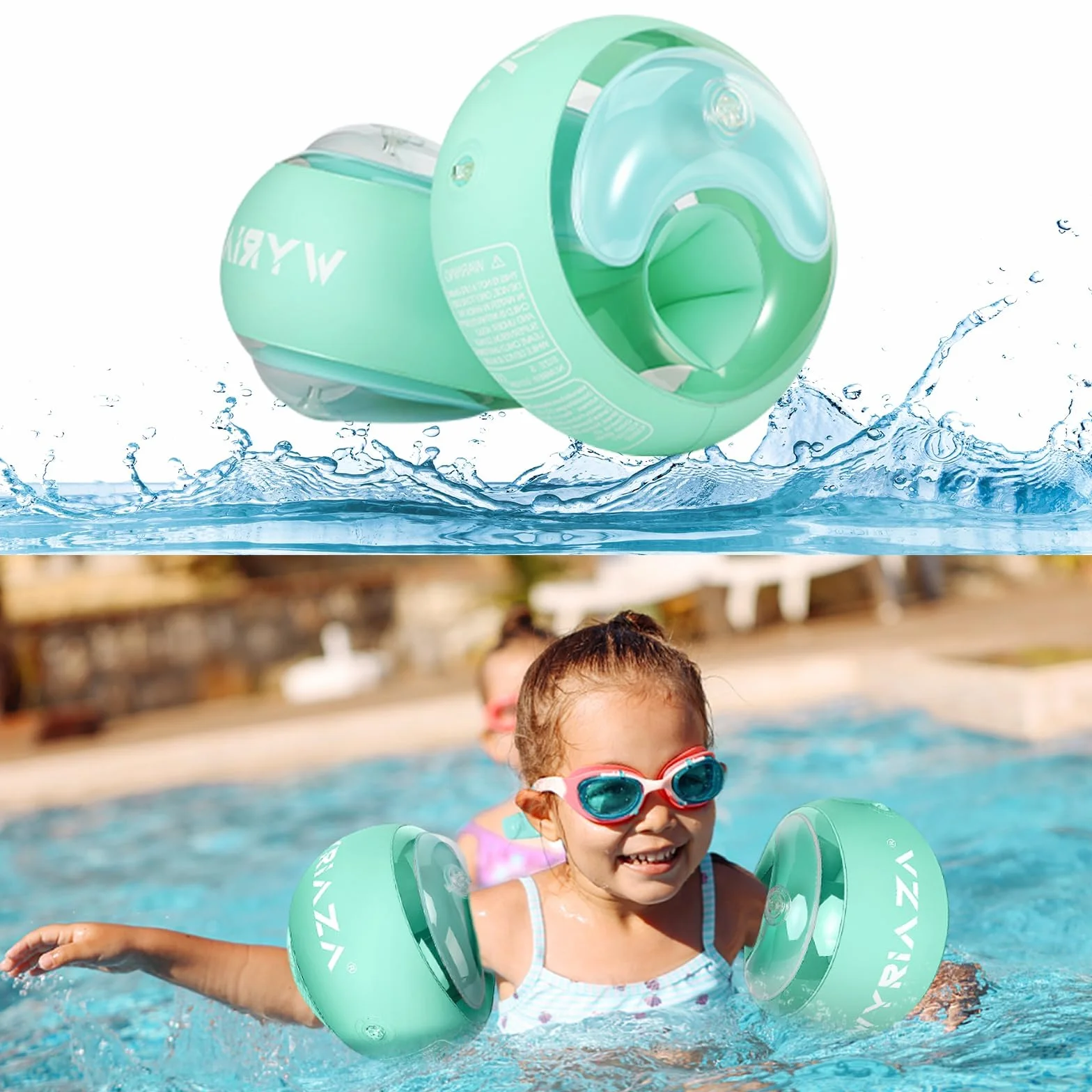 LOOWARTS Braccioli Bambini 1 2 3 4 5 6 anni, 2Pcs Rotondi Swim Braccioli per Bambini, Galleggiante Pool Braccioli 1 2 3 anni, Float Roll up Sleeves per Bambini di 1-6 anni con peso di 5-25 kg.
