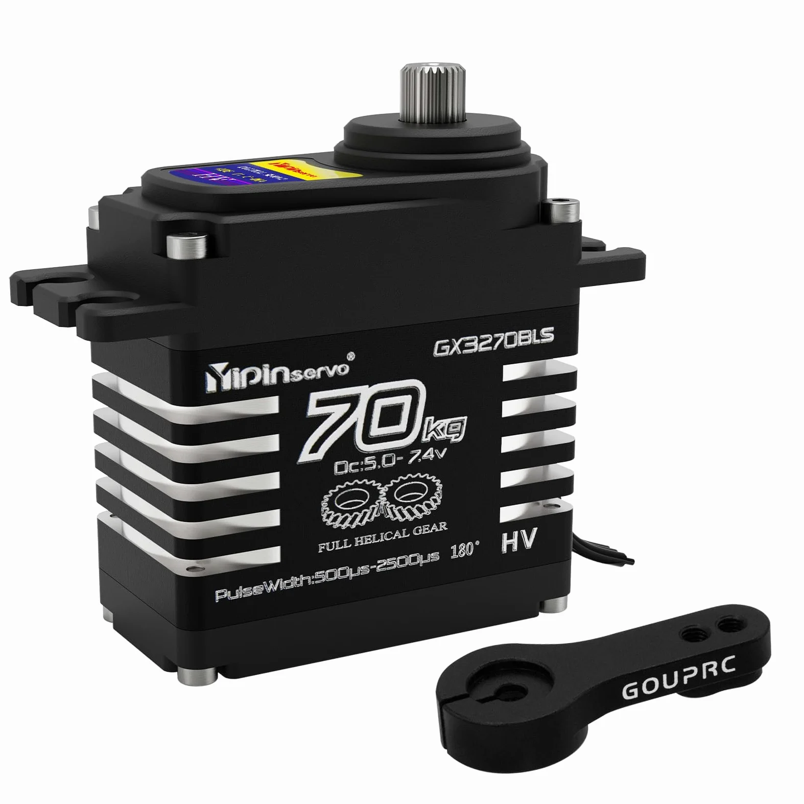 GOUPRC 70kg Servo ad alta coppia 8.4V Metallo Obliquo Gear Servo ad alta velocità per 1/8 1/10 1/12 RC Auto Crawler Boat Robot