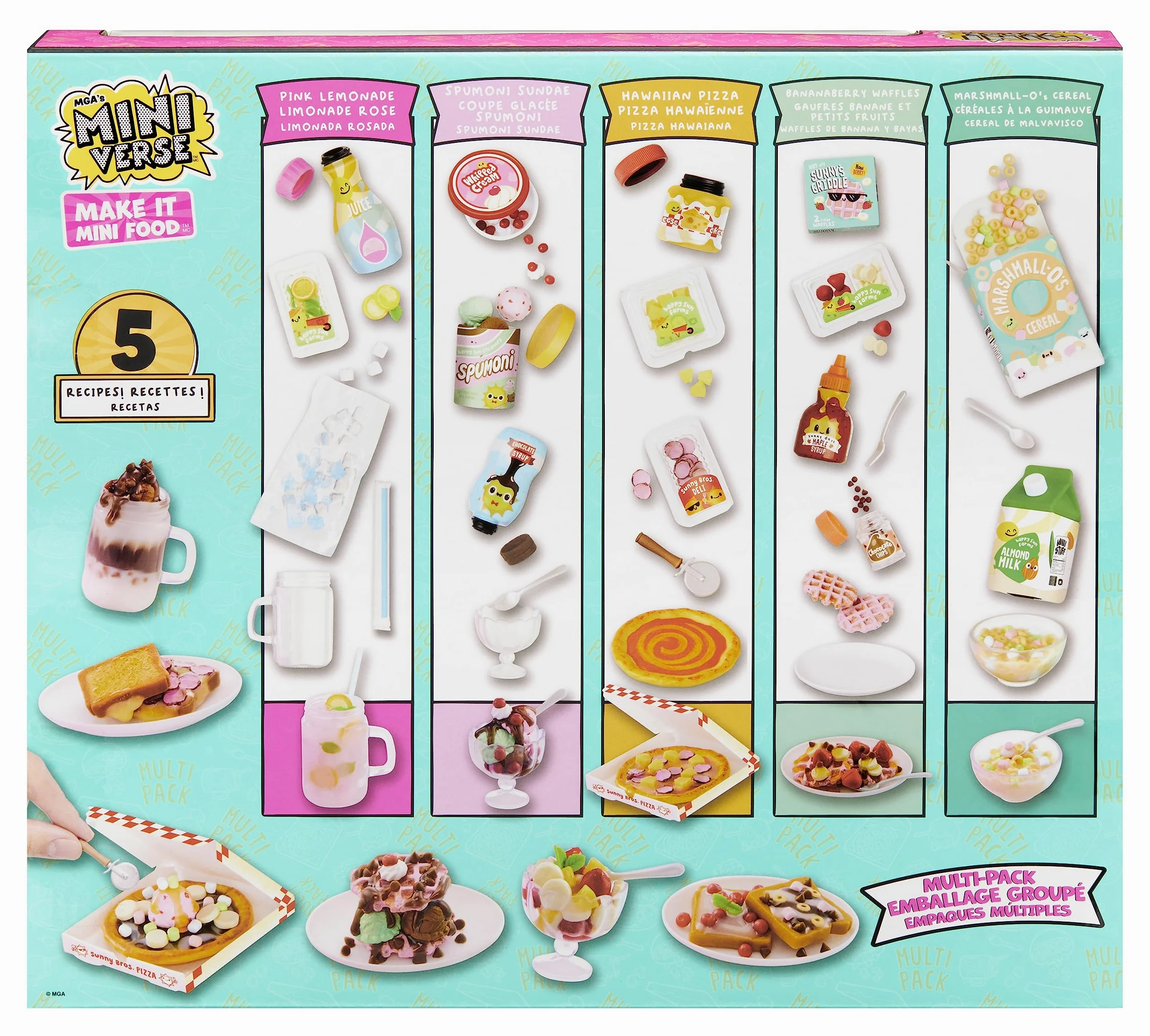 Miniverse Make It Mini Food Multipack di MGA - Gioco alimentare fai-da-te con luce UV, ingredienti alimentari replicati e giochi in resina - non edibile - Età 8+ anni