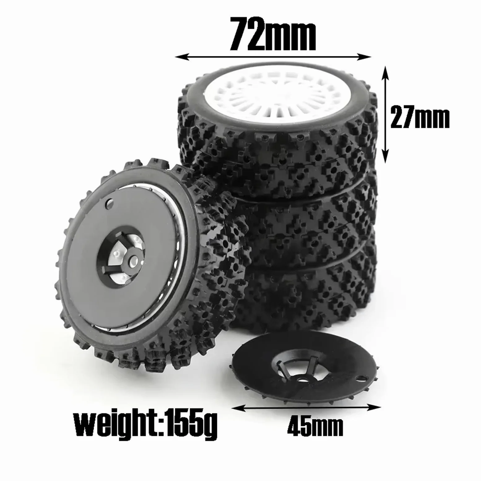 Compatibile Con Tamiya XV01 TA06 Per TT01 TT01E Per TT02 Per TT02B 1/10 RC Per Ricambi Per Auto Da Per Corsa Accessori 72mm Gomma Per Pneumatici Ruota