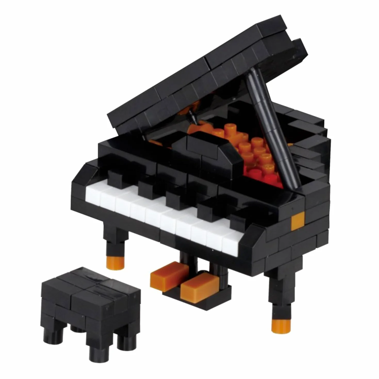 Bandai - Nanoblock - Pianoforte a Coda - Mini personaggio a mattoncini - Gioco di costruzione - Kit di costruzione di figurine di strumenti musicali in pixel - NBC336