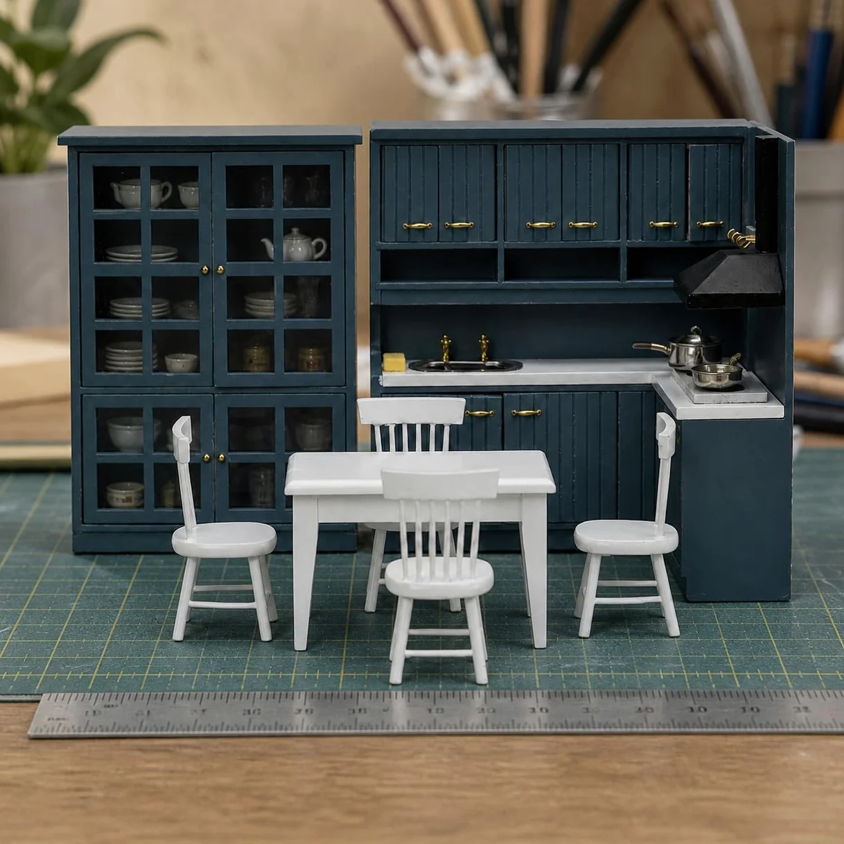 Mobili Casa delle Bambole in Legno 1:12, style to 1 | Componenti in plastica, Mobili da pranzo, Esposizione modelli, Per collezionisti