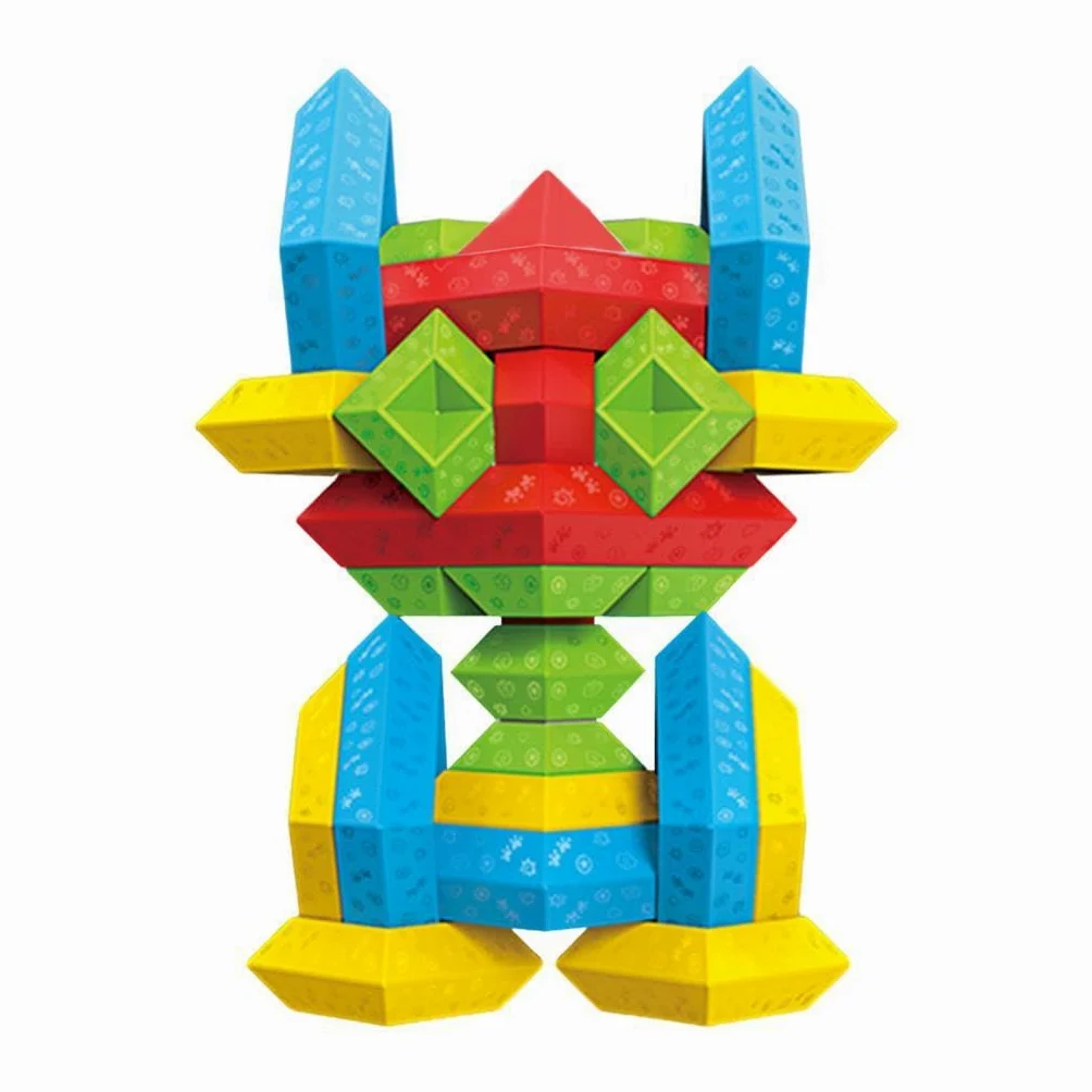 Gioco di Impilamento Piramidale, Rompicapo, attività di Apprendimento STEM, Giocattoli Educativi per Bambini in età Prescolare, 60 Pezzi