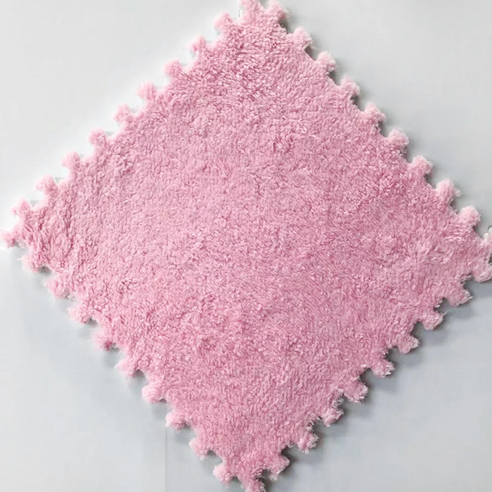 Tappeto ad Incastro Splice 36 Pezzi Tappetino Puzzle in Schiuma di Peluche, Tappetino ad Incastro Quadrato in Schiuma, Tappeto Patchwork in Schiuma Fai da Te per soggiorn,Pink-One Size
