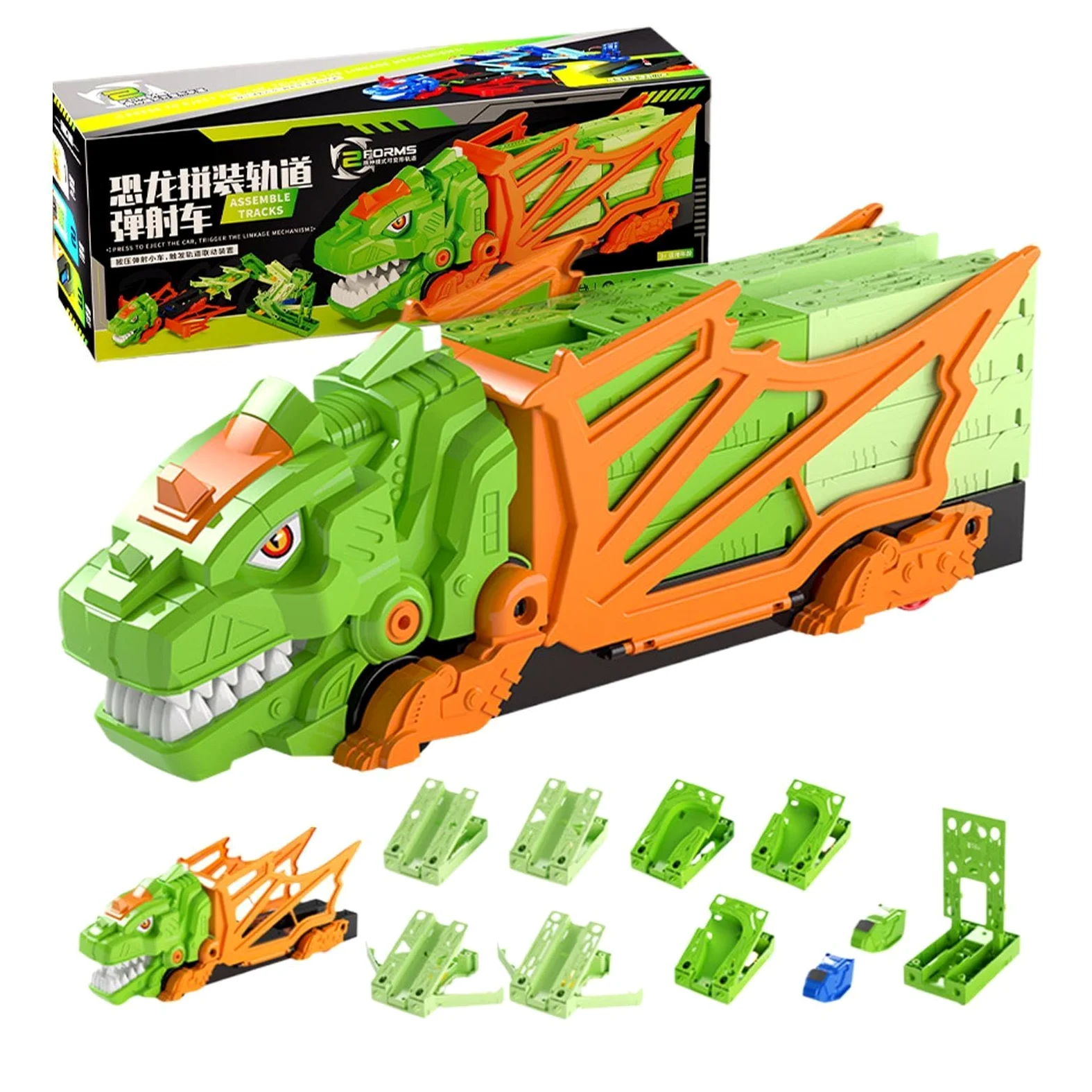 Generico Giocattoli Pista Da Corsa Dei Dinosauri Interattivo Flessibile DIY | Pista Da Corsa Dinosauri Giocattolo Per Bambini E Bambine Interno Esterno Prescuola Asilo Viaggio Compleanno