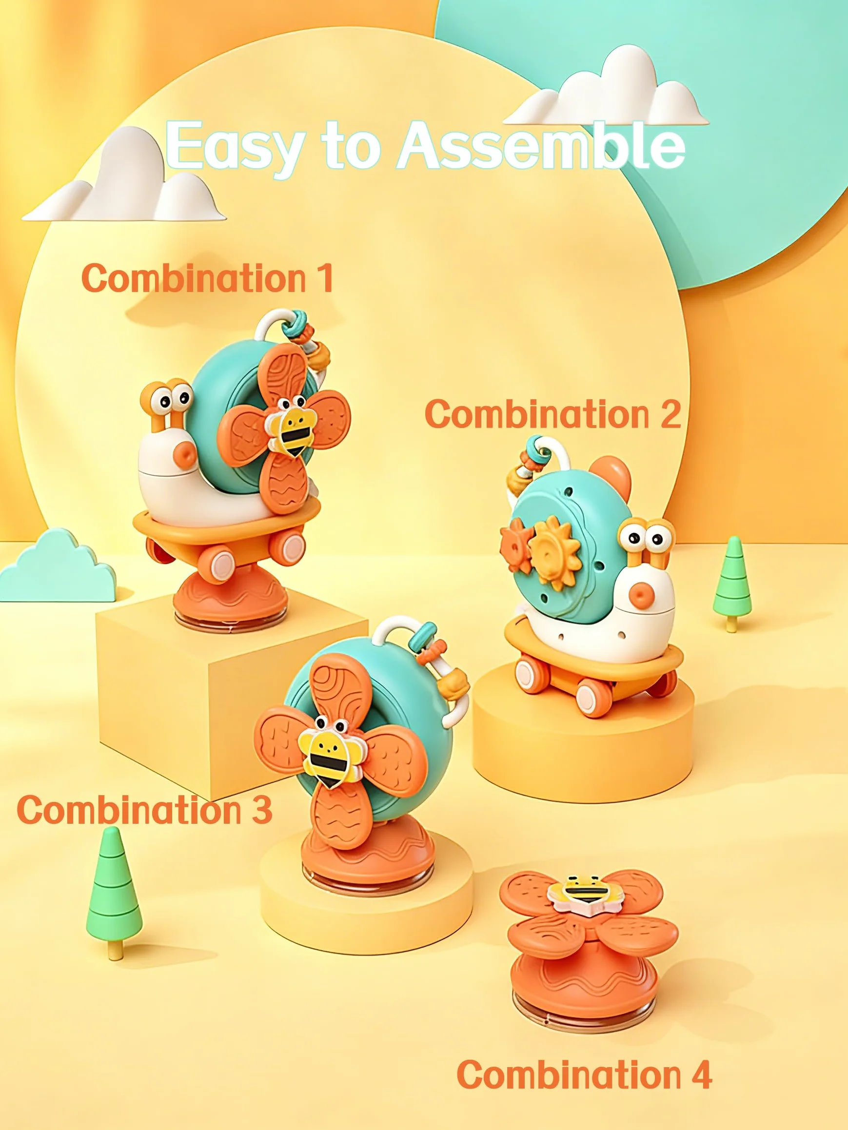 VORENUS Seggiolone Ventosa per Bambini 6 Mesi Montessori Sensoriale Giochi Neonato 6-9 Mesi Educativo Attività Giocattoli Bambini con Ventose Regalo Bimbo 1 Anno 12 Mesi