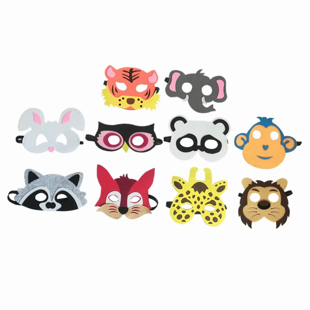 30pezzi Maschere Animali Per Halloween Da Feltro Per Cosplay e Feste Danza Comfort e Durabilità Assicurati