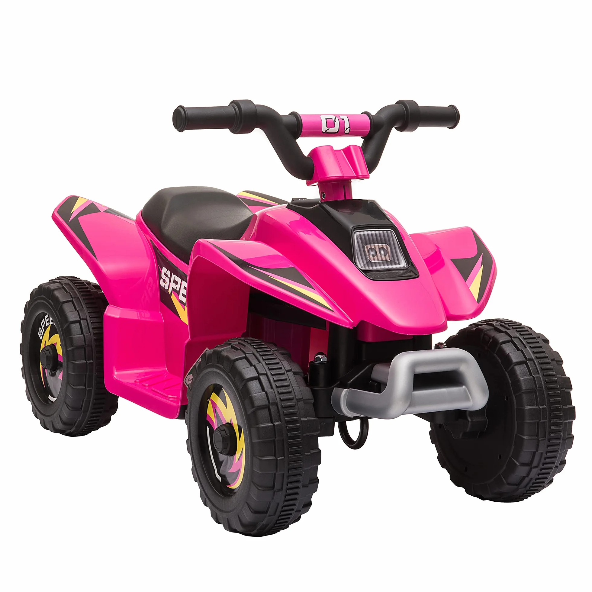 HOMCOM Quad Elettrico per Bambini da 18-36Mesi con Batteria Ricaricabile 6V, Velocità 2.8-4.6km/h, Funzione Avanti e Indietro, 72x40x45.5cm, Rosa