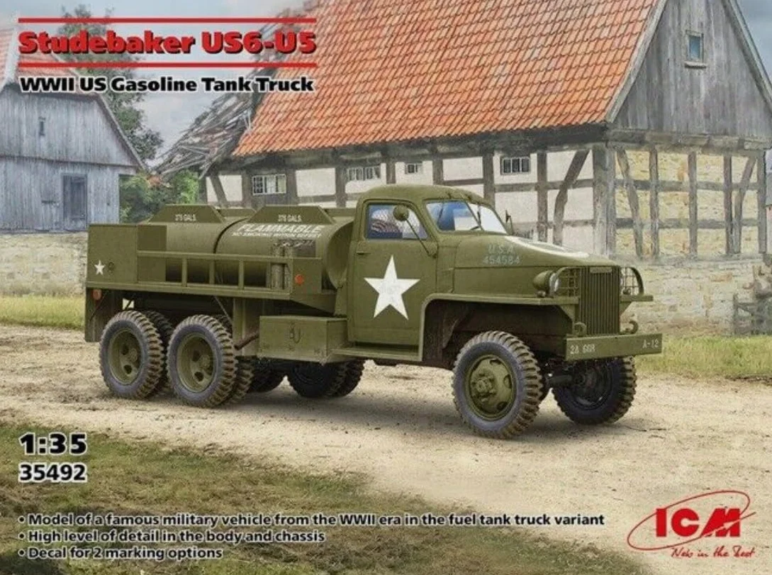 ICM - Modello Camion Studebaker Us6-u5 Wwii Us Gasoline Tank Truсk |icm|35492| 1:35 Modellino Carro armato Promo