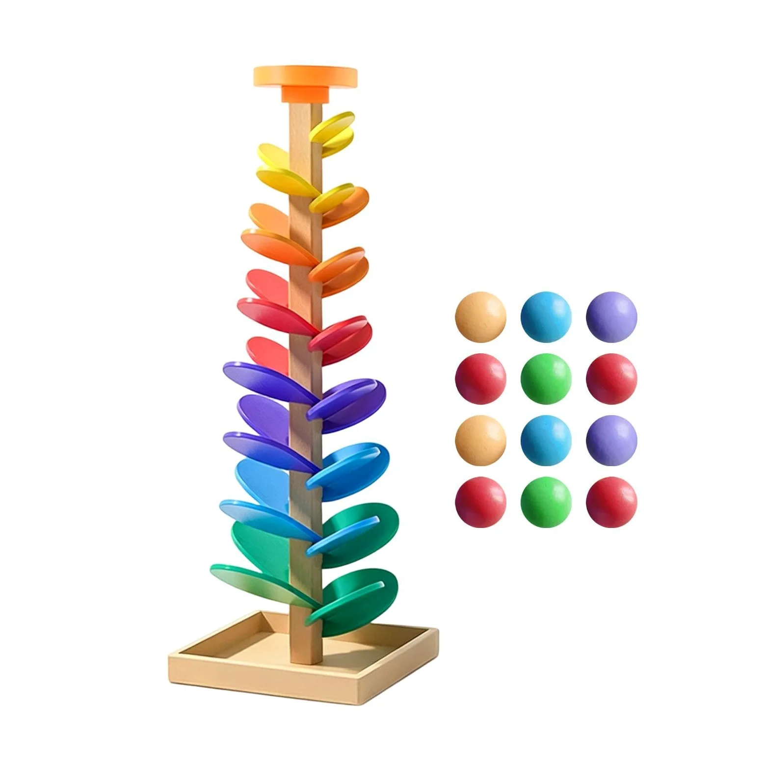 Pista di Biglie Giocattoli Educativi in Legno Interattivi | Giochi Per Bambini Di Apprendimento Dei Colori Con Percorso Per Palline Bimbi E Bimbe, Casa, Scuola Materna, Classe, Sala