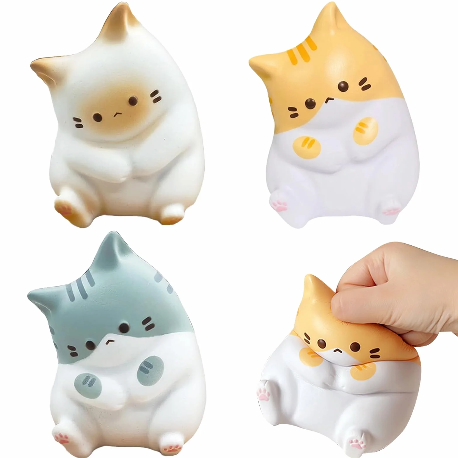 Mochi Squishy Giocattoli da Schiacciare Kawaii Squeeze Toys Antistress 3 Pezzi