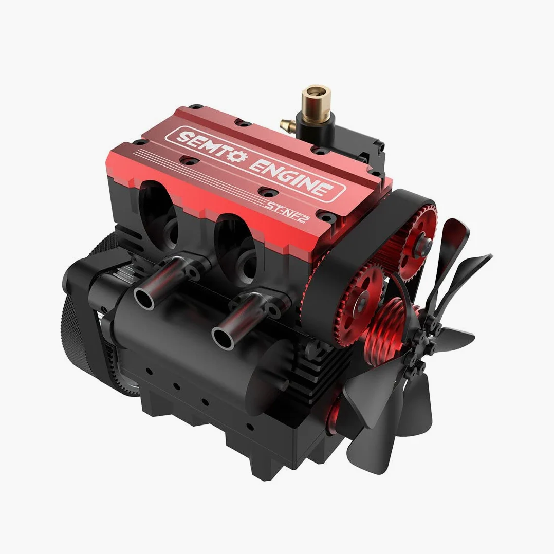 RCXTechPro SEMTO Engine ST-NF2 Inline bicilindrico 7.0cc Nitro Engine Model Set con F-Type Glow Plug, serbatoio carburante, tubo olio e modulo di accensione