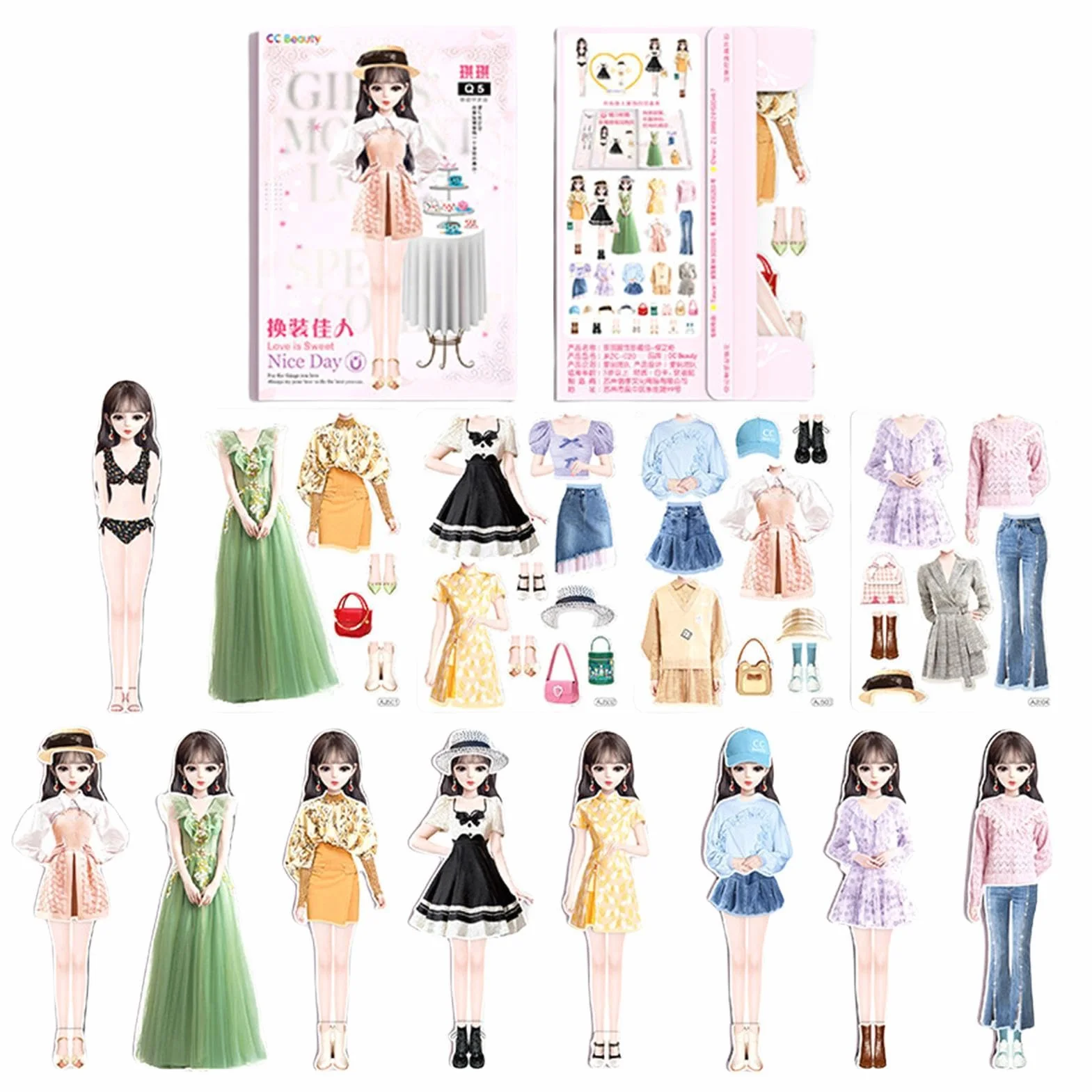 Set Da Vestire Magnetico - Kit Da Gioco Puzzle Per Bambole Di Carta, Giocattoli Da Vestire Per Bambini, Gioco Di Finzione Creativo Pezzi Durevoli | Giocattolo Educativo Puzzle Di Immaginazione Per Bam