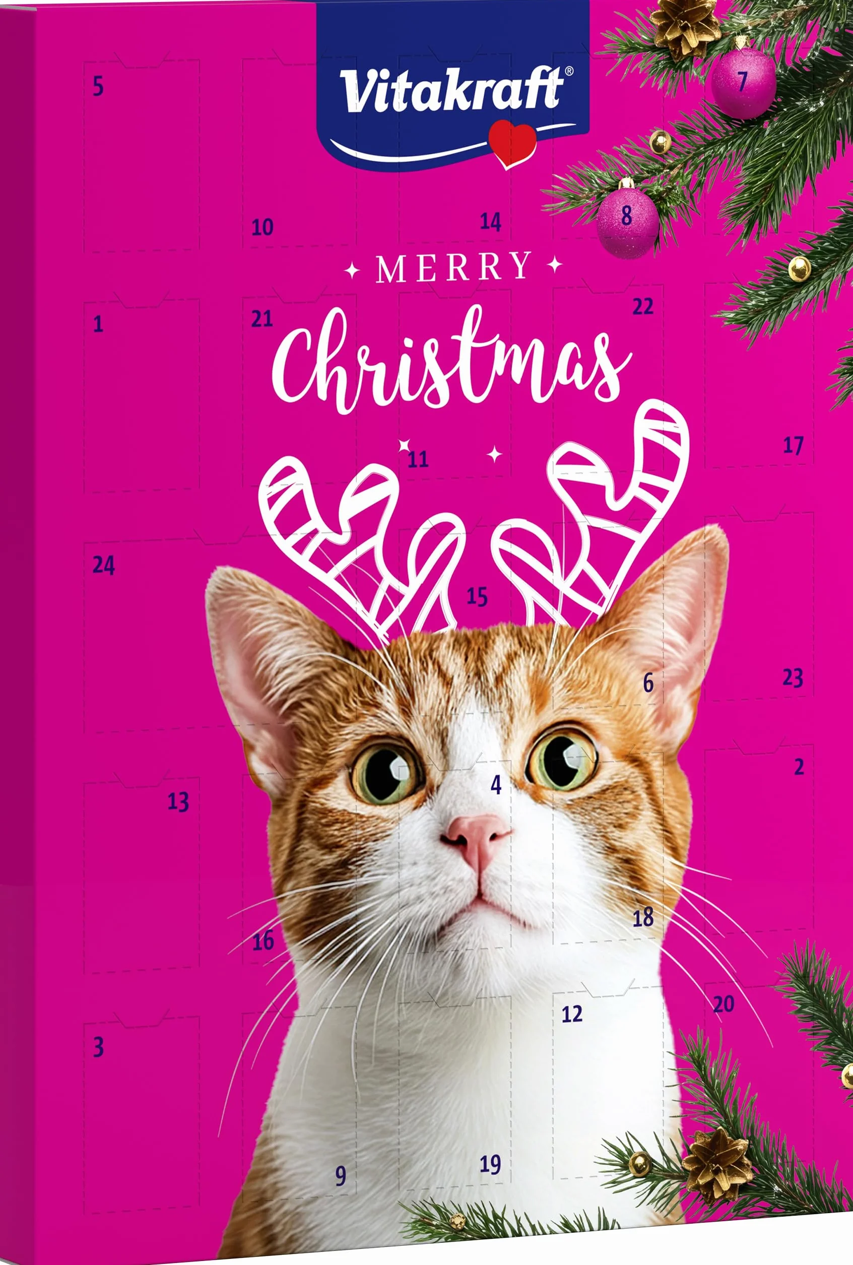 Vitakraft Calendario dell’avvento gatto, per Natale 2025, deliziosi snack selezionati con cura, per il periodo dell’avvento, snack per gatti di tutte le età (1x 363g)