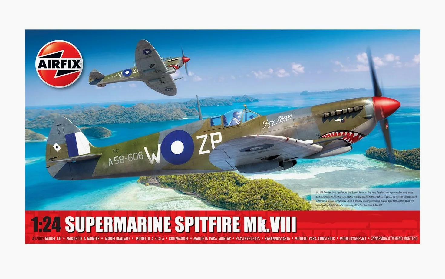AIRFIX - A17002 Kit Modello in Plastica per Aereo Militare Supermarine Spitfire MkViii