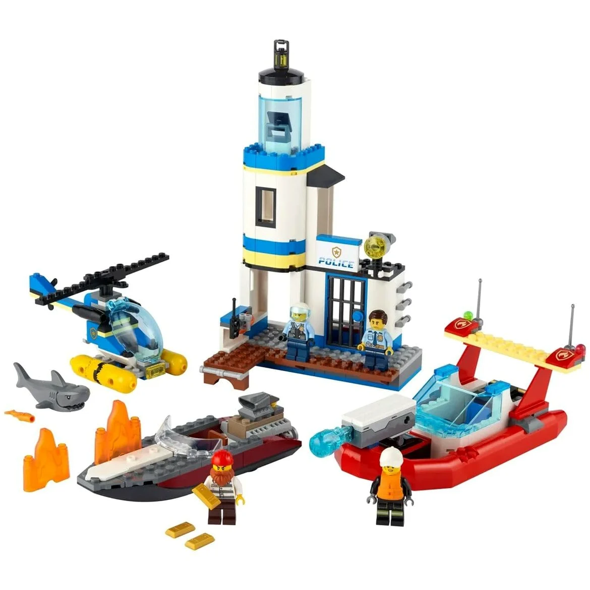 LEGO City 60308 Polizei e Feuerwehr im Küsteneinsatz
