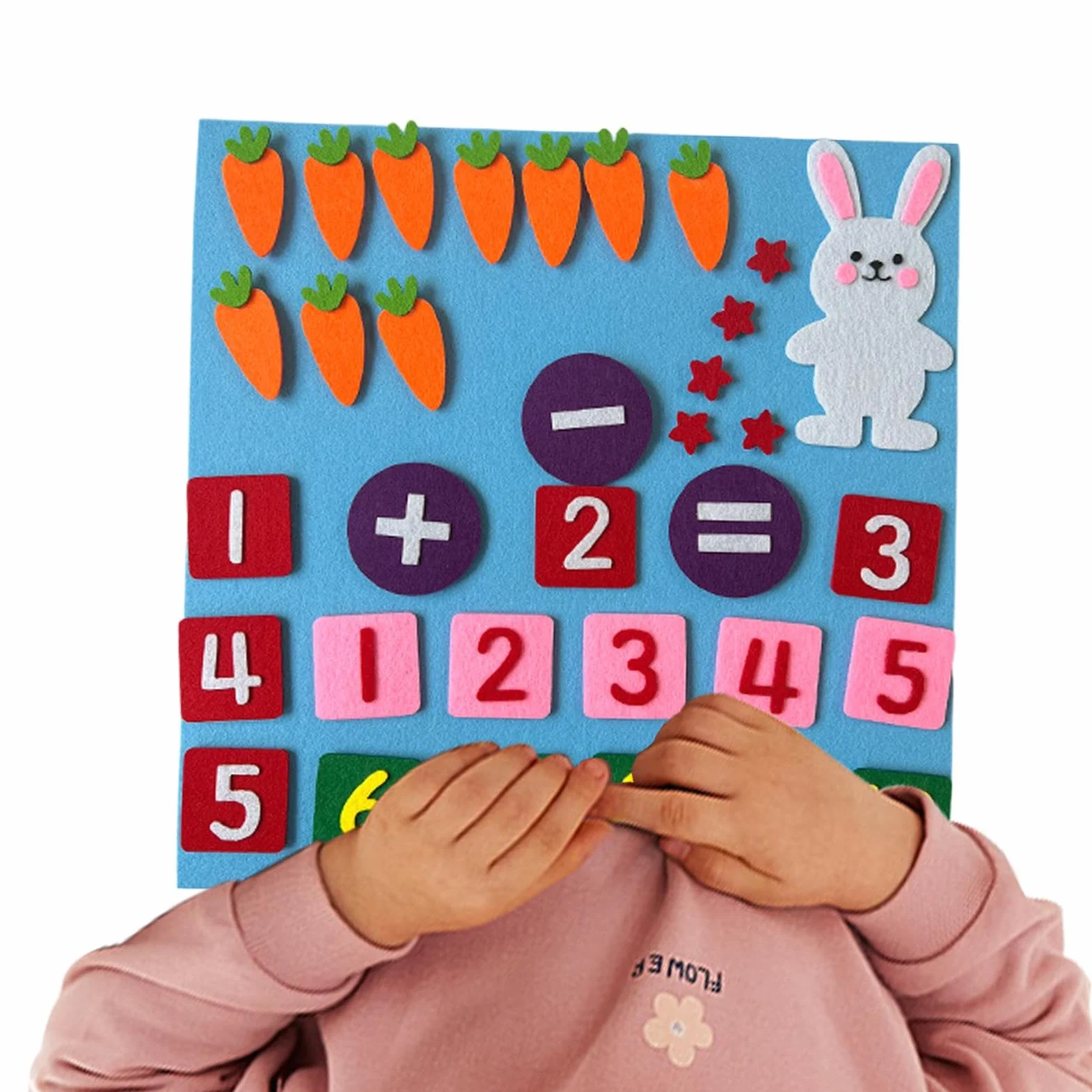 Tabella in feltro – Conteggio e sottrazione – Tavola in feltro – Tabella in feltro con numeri per i bambini – Giocattolo educativo per la matematica