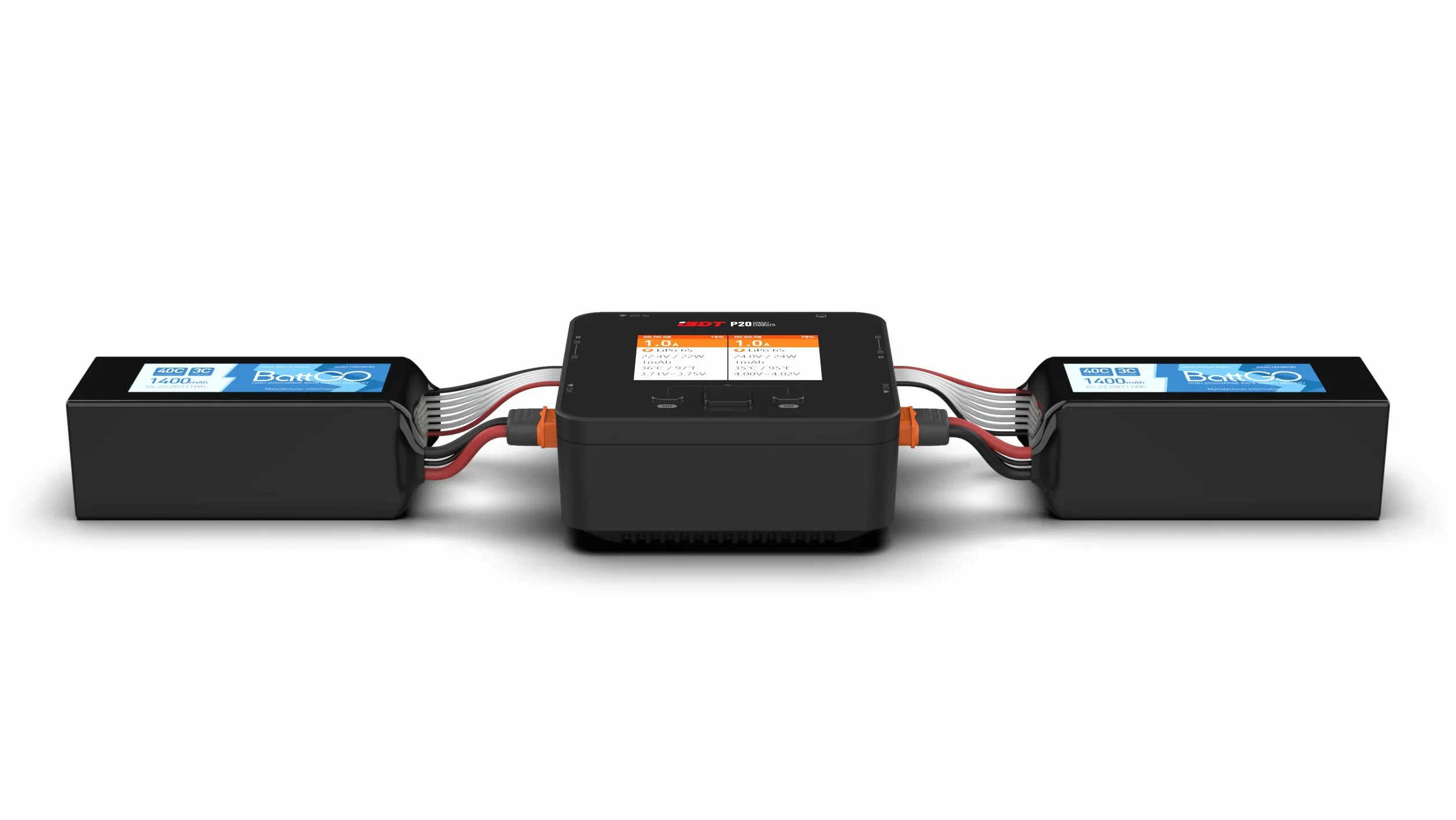 ISDT P20 Lipo Caricabatteria DC 500WX2 20A Scarico 15WX2, RC Caricabatteria da auto per 1-6S Life/LiIon/LiHv/Pb/NiMH/Cd Caricabatterie RC con ricarica parallela sincrona 800W Max