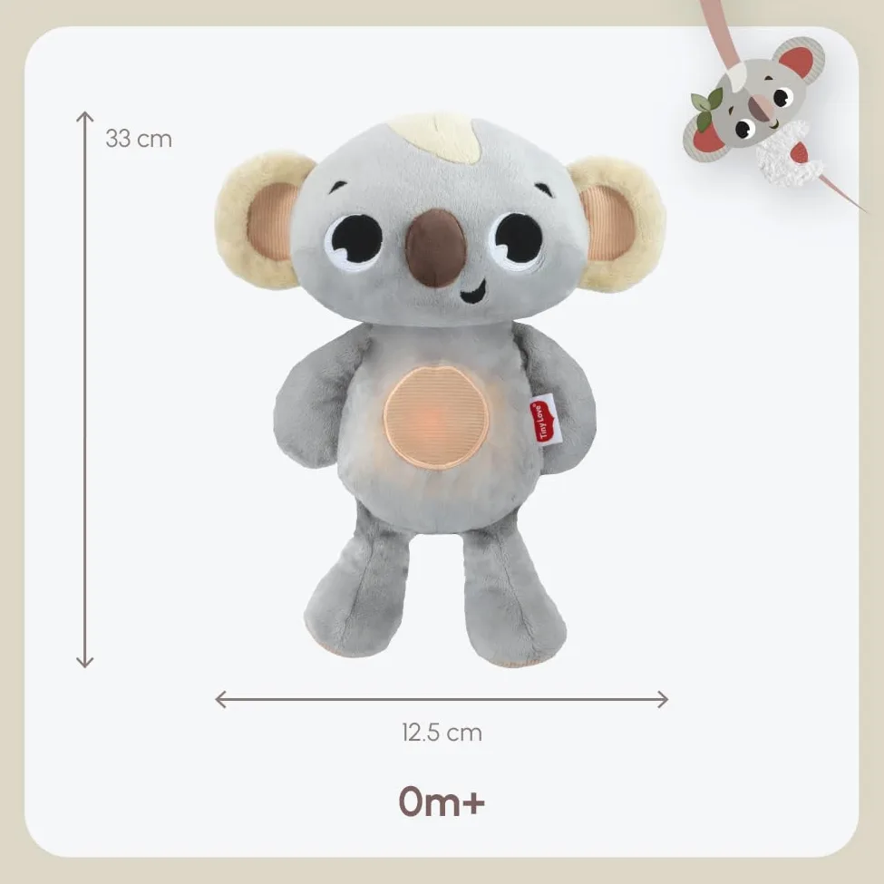 Tiny Love Koala Peluche Che Respira, Peluche Neonato, 0+ Mesi, Giocattolo con Movimento Calmante, Musica, Rumori Bianchi e Luci, Lavabile in Lavatrice, Ricarica USB-C, Collezione Boho Chic