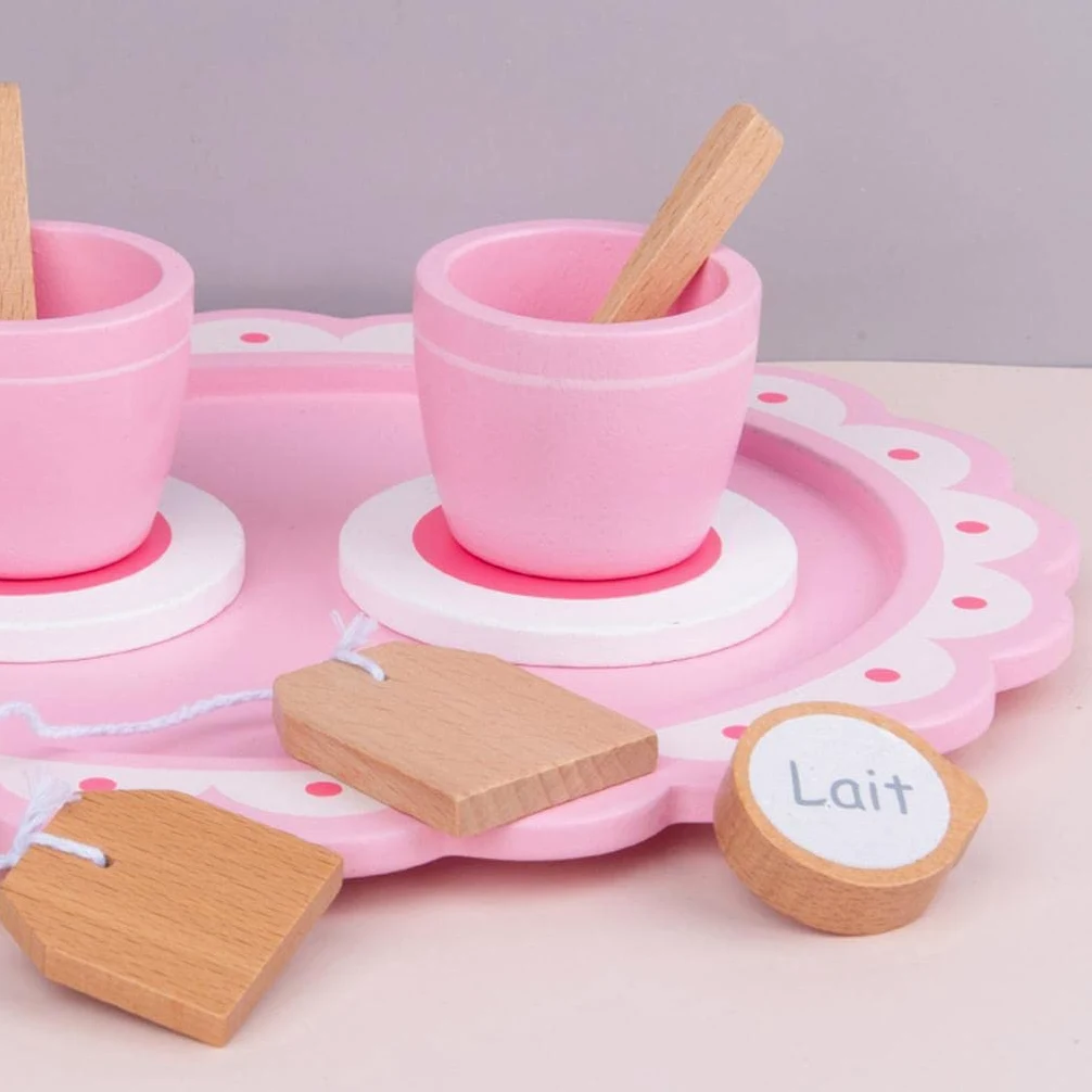 MagiDeal Set di Cibo per Bevande Al Latte in Miniatura per Casa Delle Bambole Da 12 Pezzi per Bambole, Tè rosa, Taglia unica