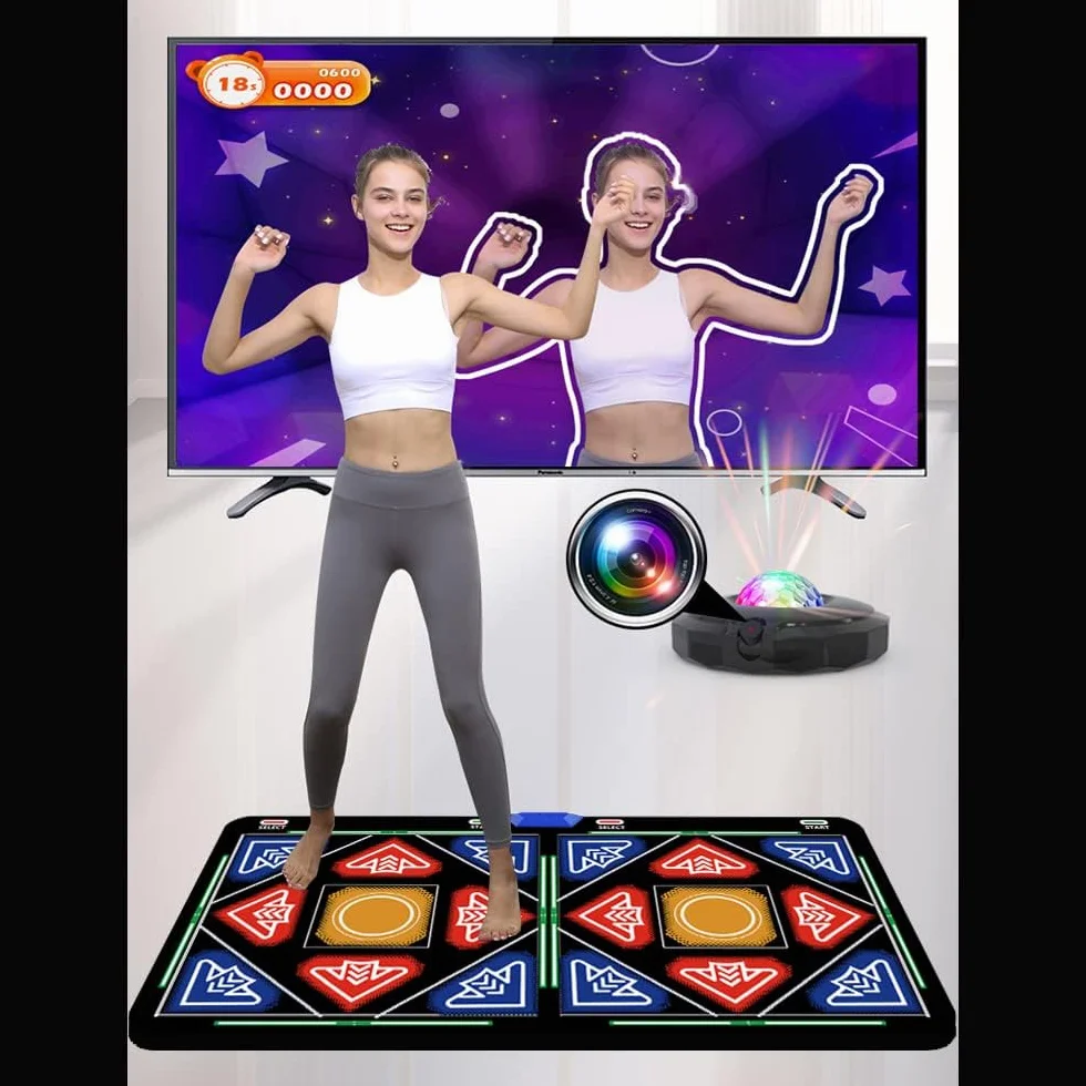 Tappeto da Ballo Elettronico con Fotocamera, 64 GB Scheda di Memoria, 1030 Giochi, 81 Video Musicali, 700 Canzoni