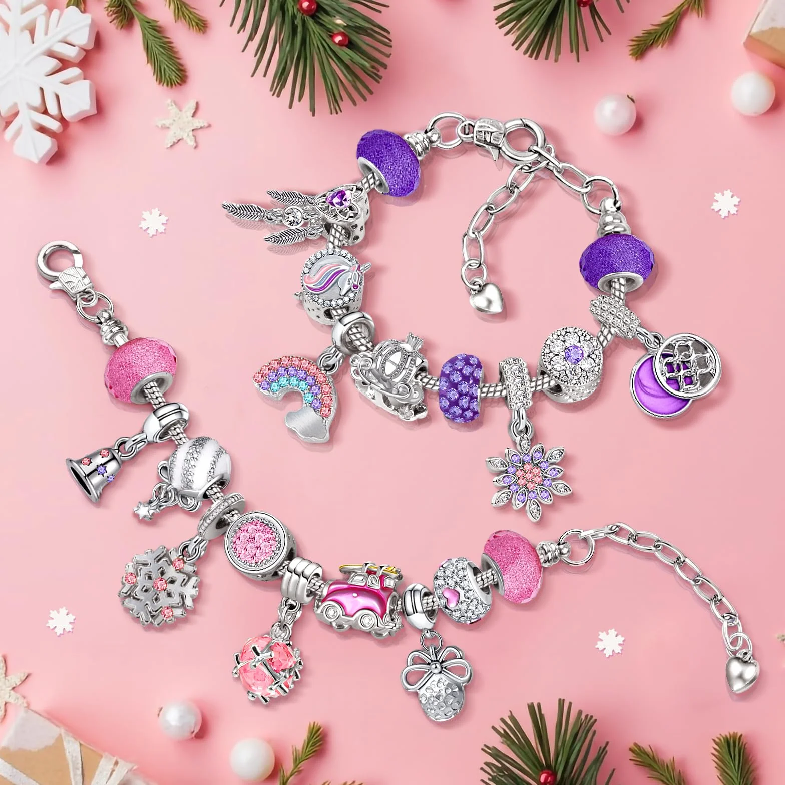 Calendario Avvento 2025 Gioielli, Calendario Dell'Avvento Kinder Diy Charms Kit per Bambina Bambini Donna, Calendario Avvento Bracciale Collane Gioielli Riempire Regali 5 6 7 8 9 10 11 12 Anni
