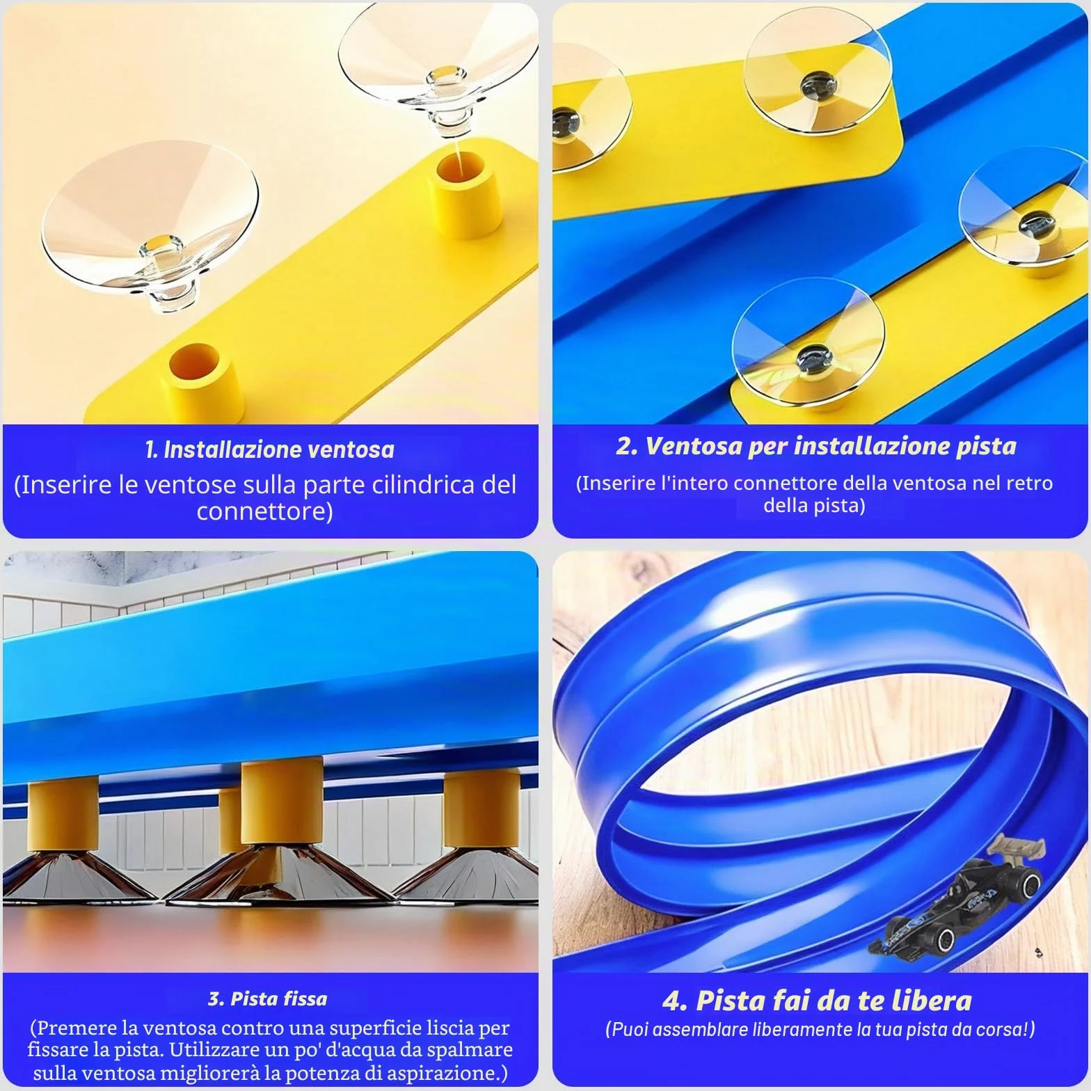 Pista Macchine Flessibile 5m - Pista Da Corsa Con Rampe Include 4 Auto Da Corsa, Flessibile Per Looping, Salti, Rampe, Con 1 Borsa Per Riporre
