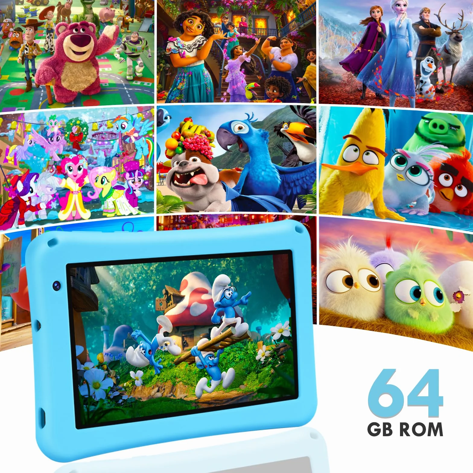 Tablet bambini 7 pollici, tablet Android 13, Octa-Core, 8GB+64GB (256 espandibili), 5800mAh Batteria, 5MP+8MP Fotocamera, Software per bambini precaricato, tablet con custodia (blu)