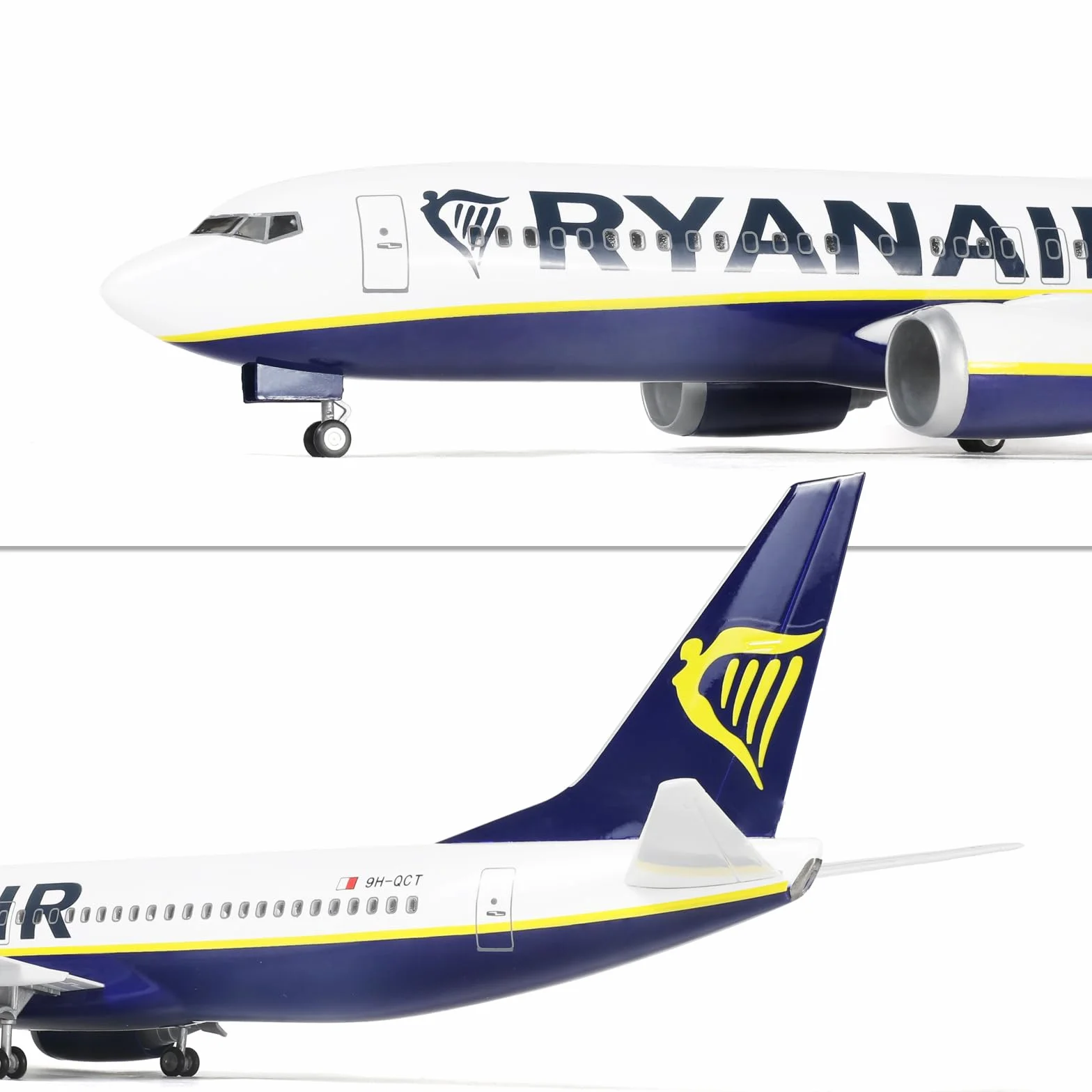 Modello di aereo Ryanair in metallo pressofuso 1/85 737 con cavalletto 45,7 cm decorazione scrivania regalo aviazione