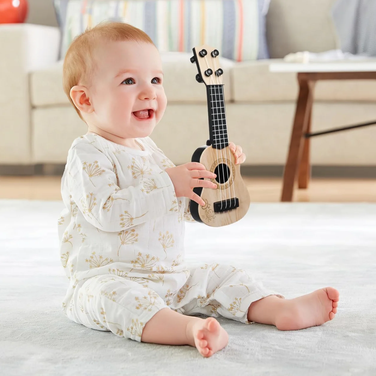Toyvian Ukulele Bambini 9.84 Pollici 4 Corde Strumento Musicale Educativo 3-6 Anni