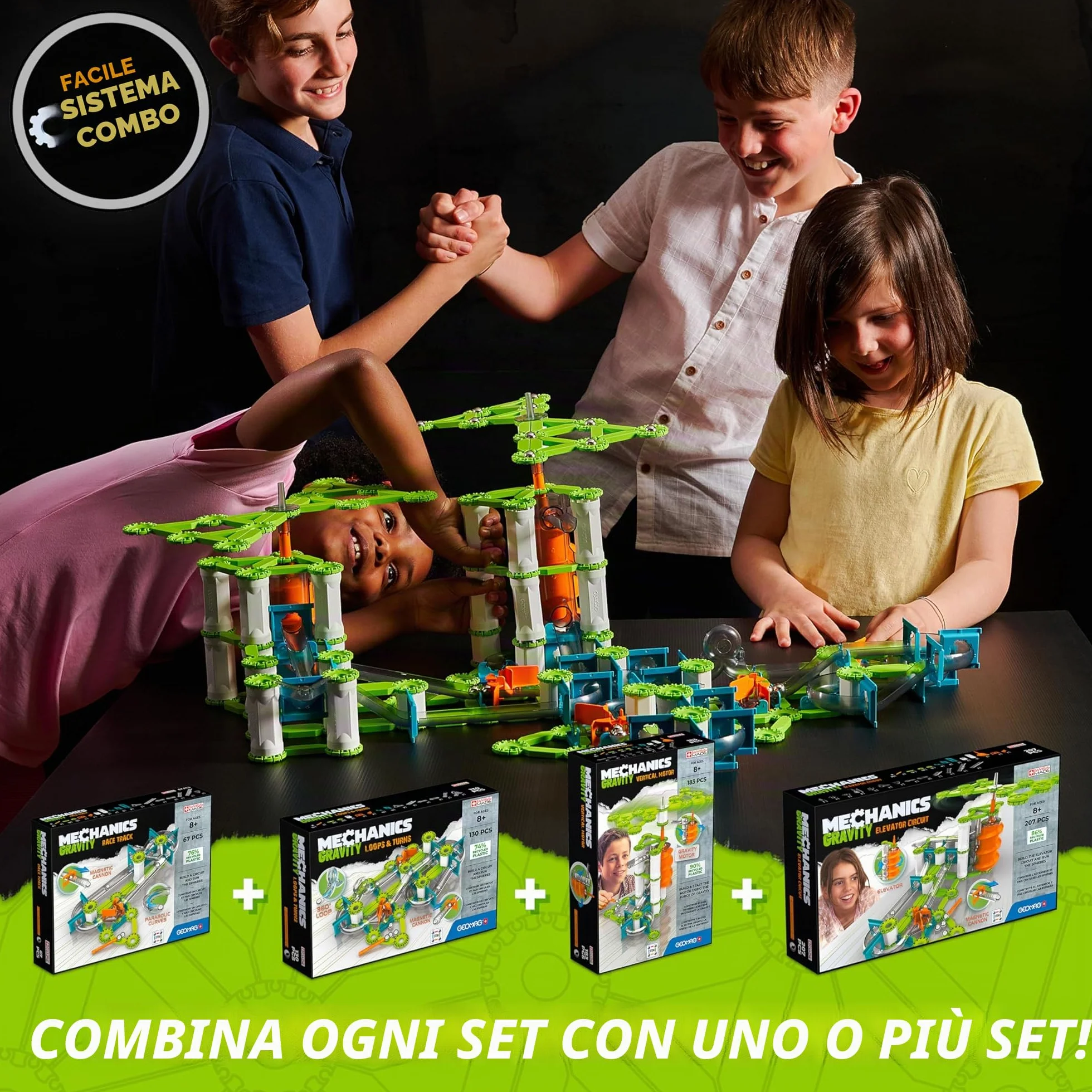 Geomag Mechanics Gravity Race Track 67 Pezzi Gioco Educativo Costruzioni Magnetiche
