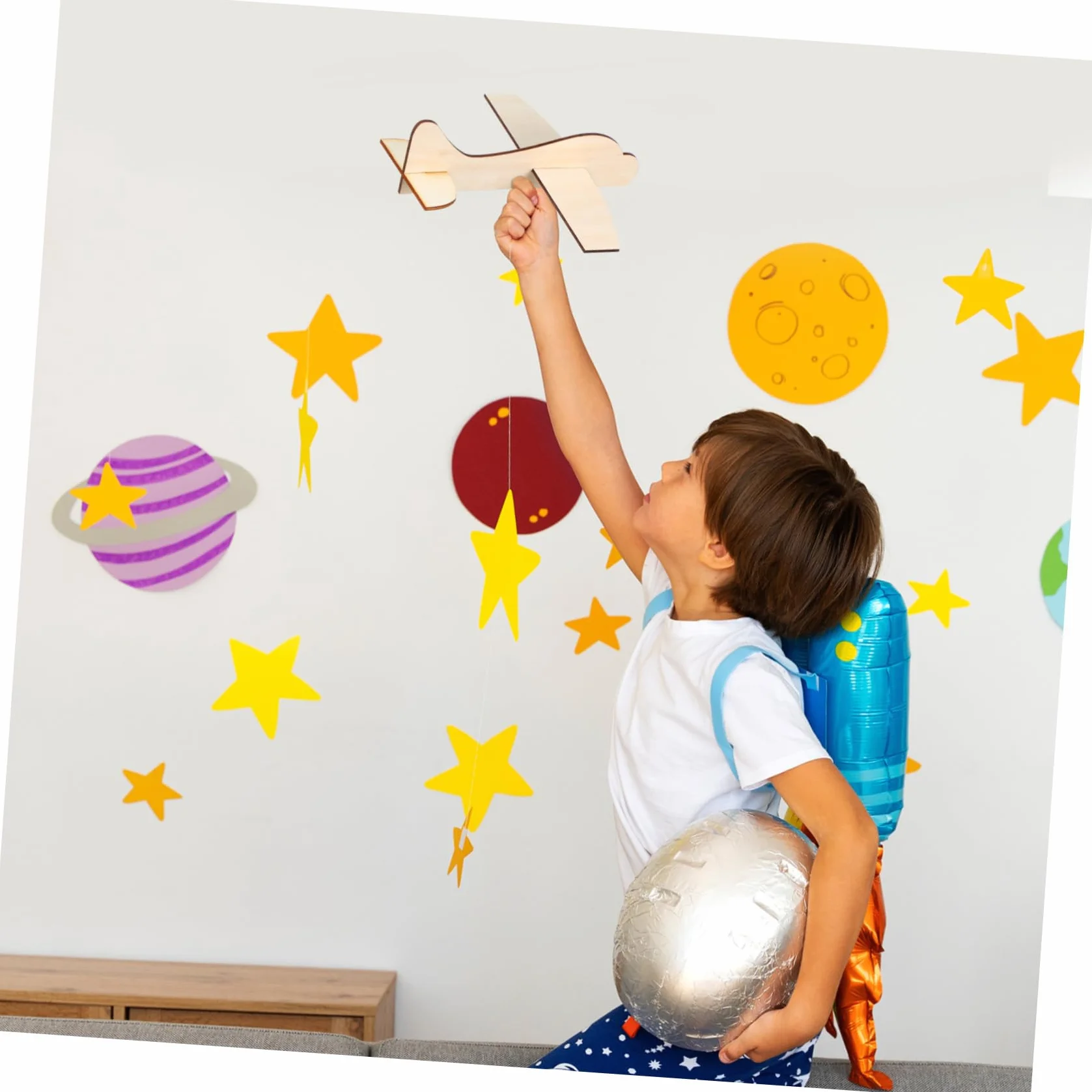 Kit di Modellini Aerei in Legno da 20 Pezzi per Ragazzo Ragazza Superficie Liscia, per Back To School Party e Attività di Pittura Fai-da-te