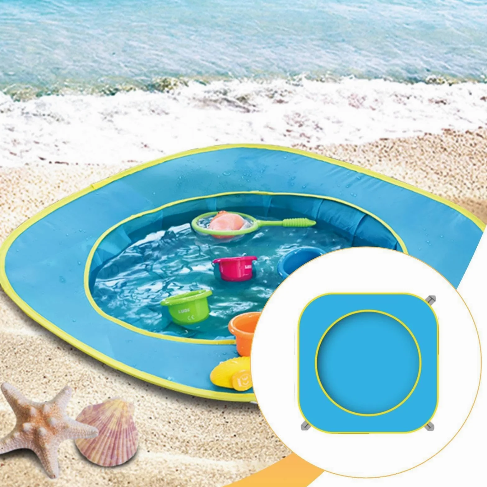 Qianly Tappetino da Gioco Sabbia E Acqua per Bambini Fornito con Utensili Sabbia Stoffa Leggera Resistente E Antivento Adatto per Spiaggia
