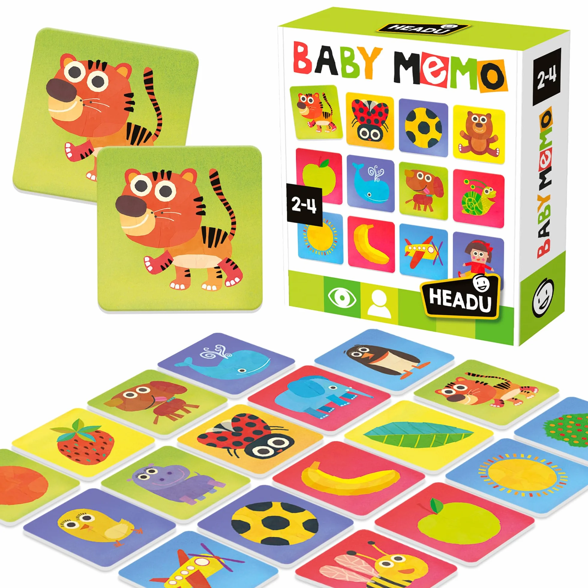 HEADU - Tactile Baby Memo Il Mio Primo Gioco Di Memoria | Gioco Educativo Per Bambini 2-4 Anni, Idea Regalo Compleanno Natale Pasqua, Giochi didattici per Bambini Piccoli, Made In Italy
