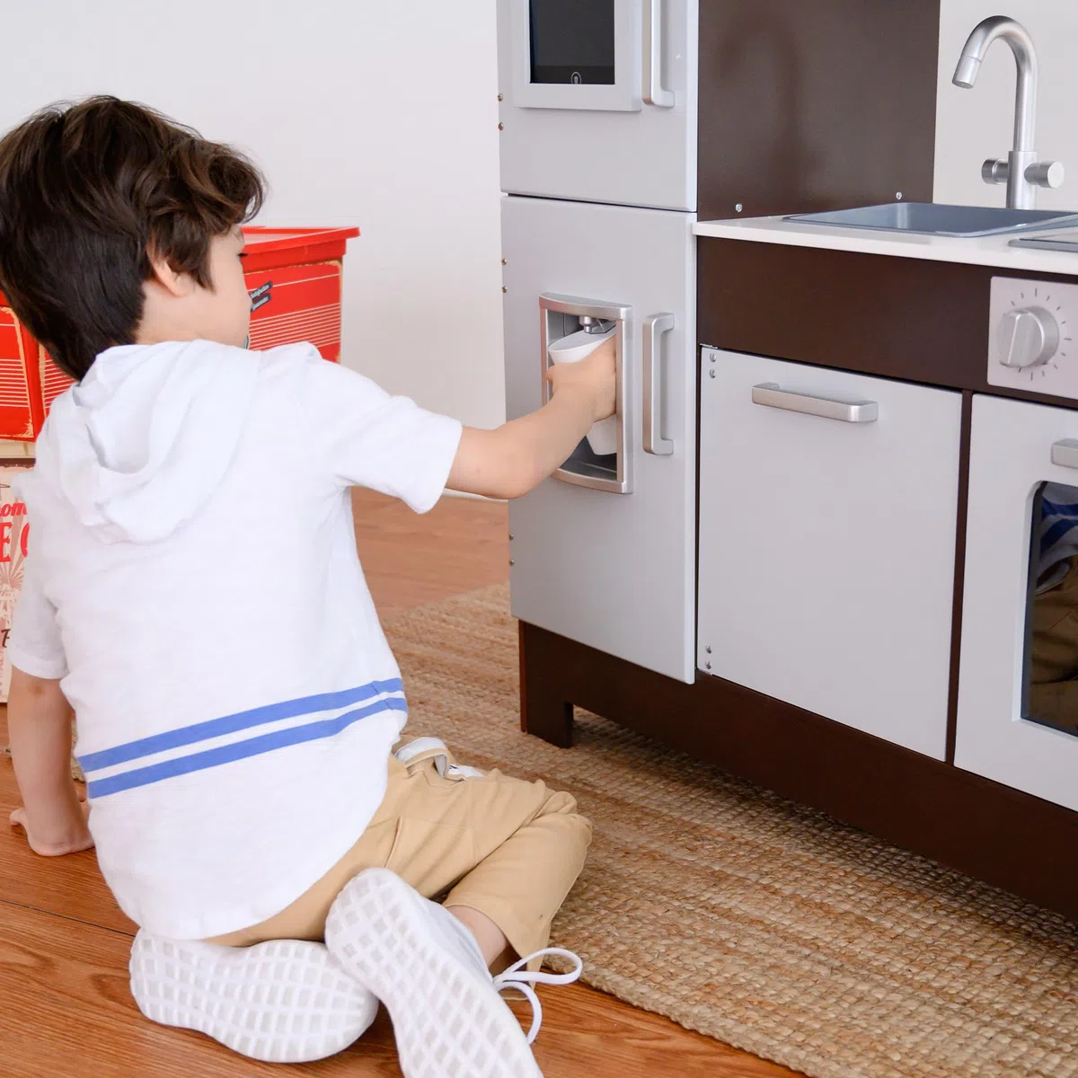 Teamson Kids Munich Cucina per Bambini in Legno e scrittoio con Le batterie Grigio TD-13411A