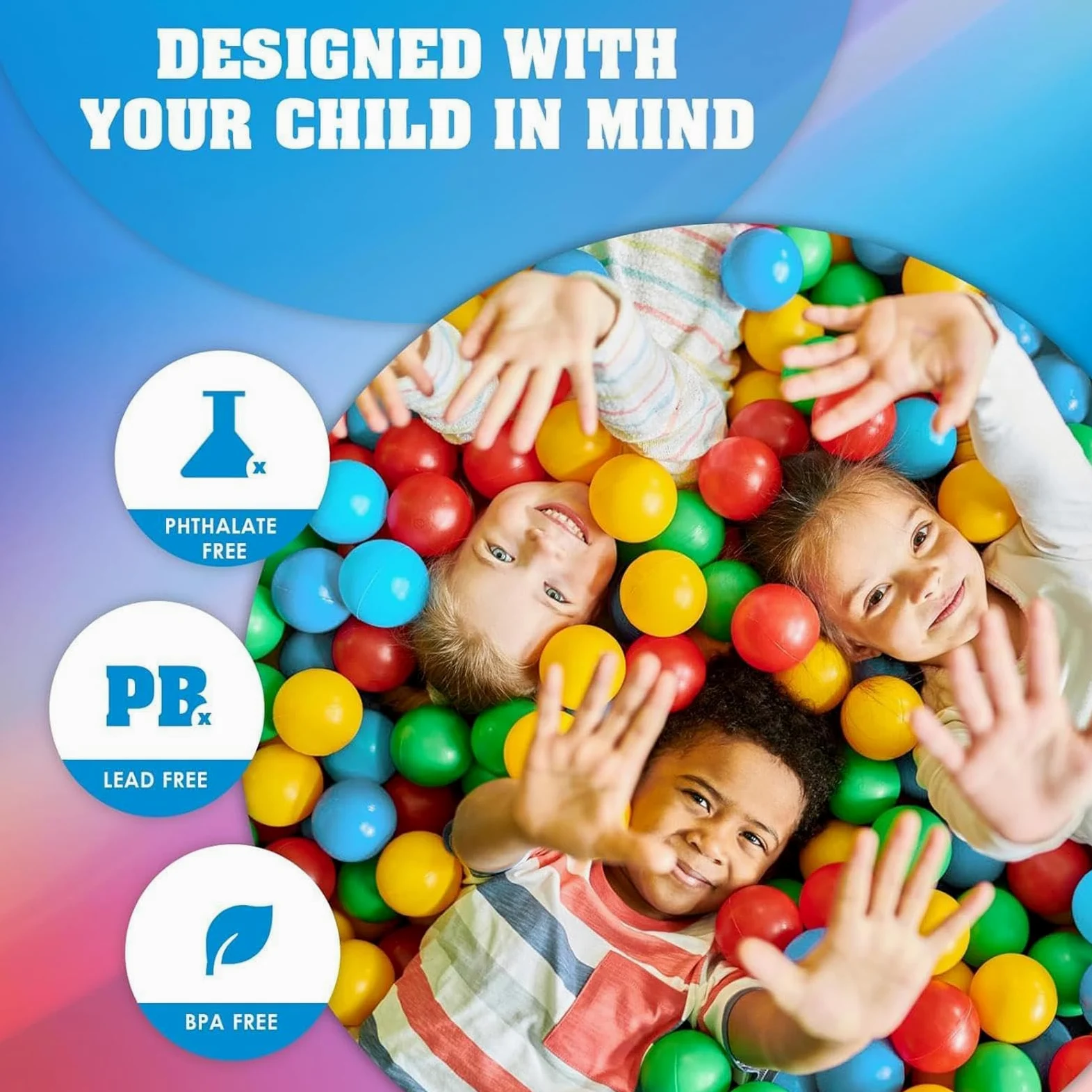 Grandi Palline da per Piscina di Palline 50 Pezzi Giocattoli Riutilizzabili | Palline da Vasca Antischiacciamento da 6,99 cm per Decorazione Festa Compleanno Box Tenda