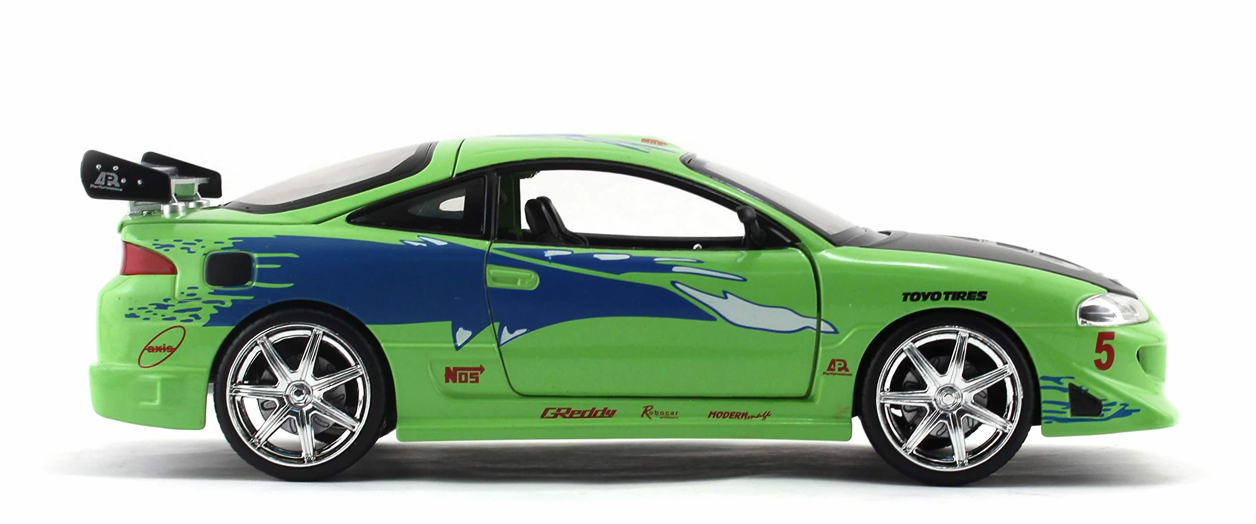 Jada Fast And The Furious Fast and Furious Mitsubishi Eclipse Del 1995, 253203007, +8 Anni, Funzionamento A Ruota Libera, Parti Apribili, Multicolore