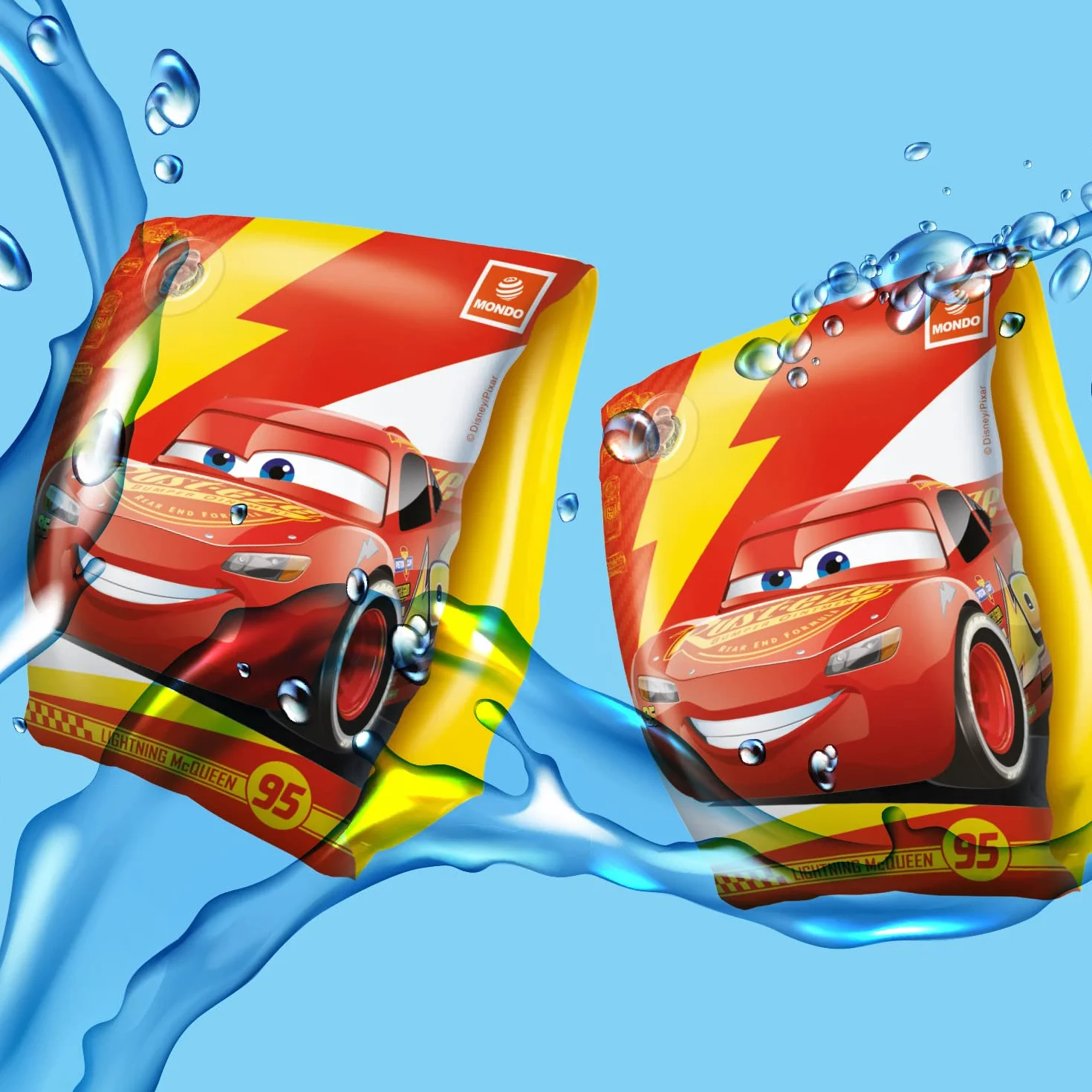 Mondo Toys - Cars 3 Arm Bands - Braccioli di Sicurezza per bambini - Materiale PVC - Adatti a bambini da 2 a 6 anni con Peso 6-20 kg - 16241