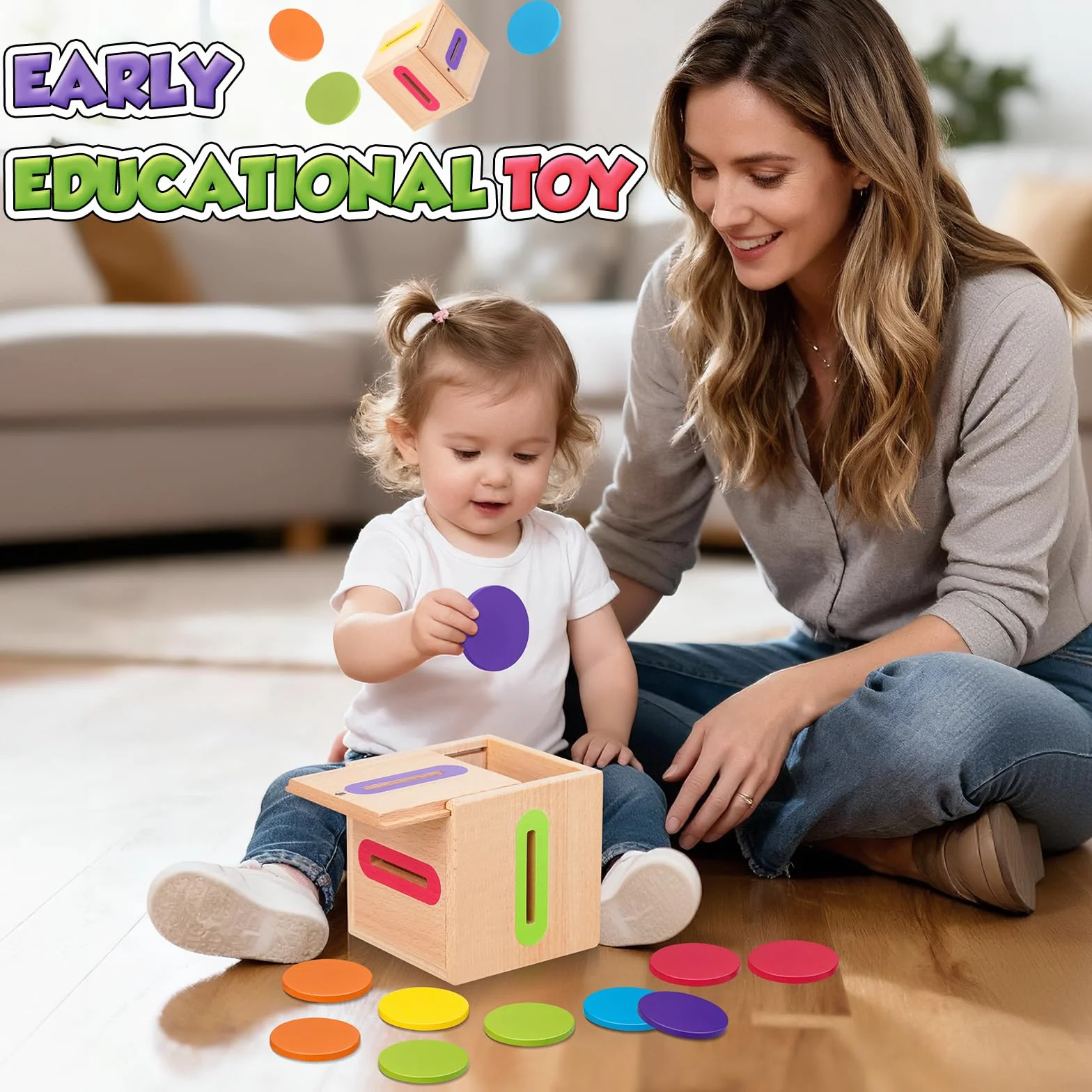 Giochi Montessori 1 2 3 Anno, Giocattoli Bambino 1-3 Anno Giochi da Viaggio Bambini 2 1 3 Anni Regalo Bambino 1-3 Anno Educativi Giocattoli in Legno per attività e Sviluppo