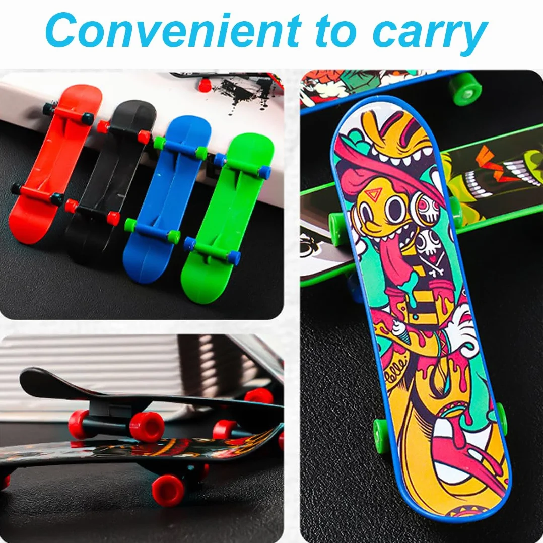 JEYORZY 16 Pezzi Mini Skateboard da Dito per Bambini, Skateboard Finger, Mini Skate Board Professionale per Dita, per Giocare o Come Decorazione (Modelli Casuali)