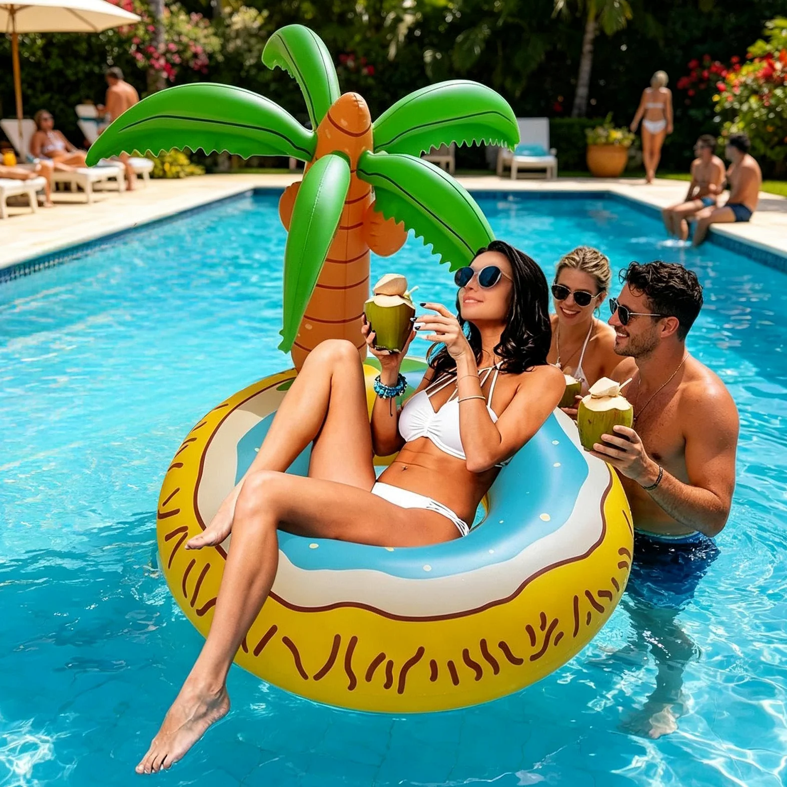 Ciambelle Gonfiabili Divertenti per Adulti Sedia Gonfiabile Galleggiante A | Galleggianti Robusti per Adulti per Lago Fiume Spiaggia Festa Abbronzatura