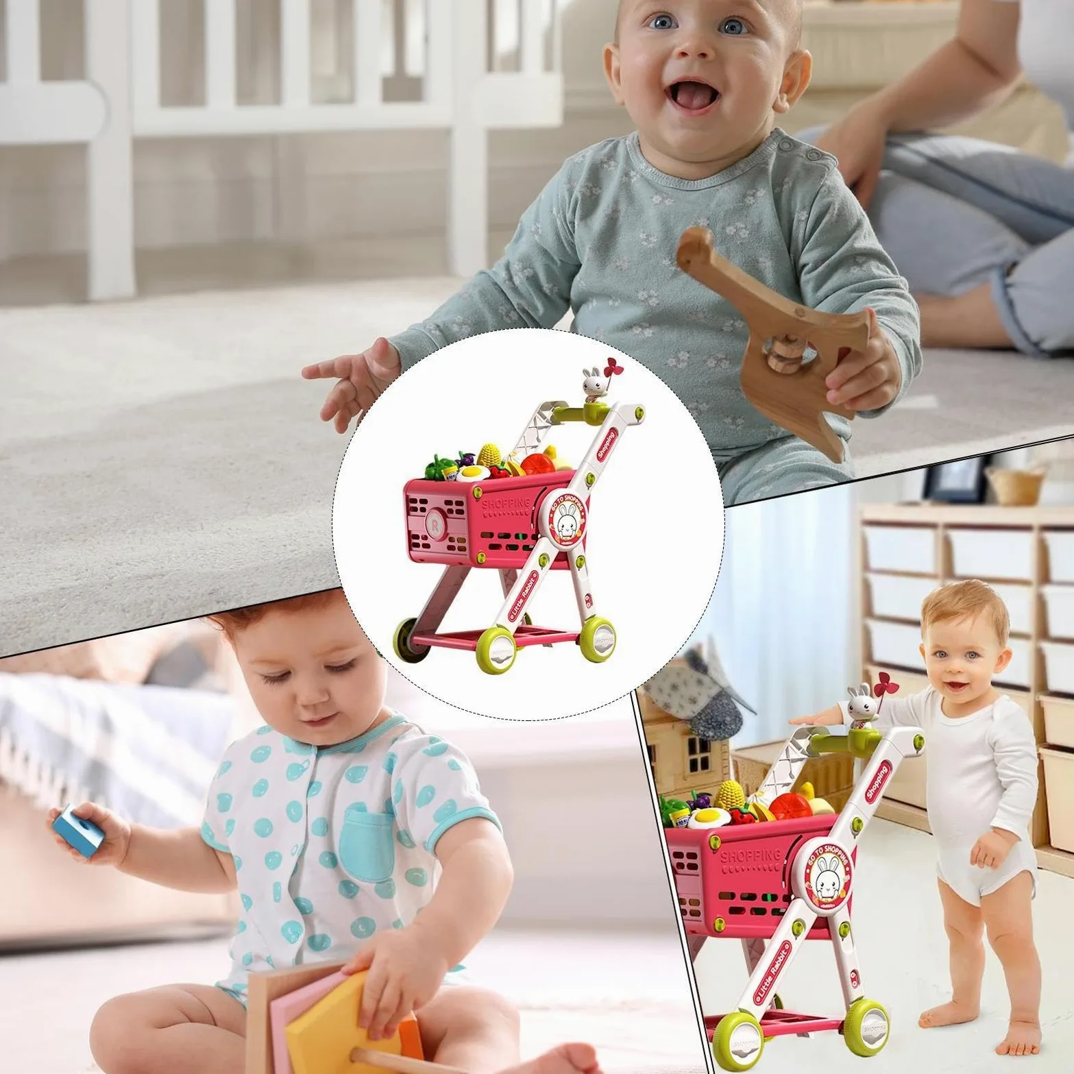 Carrello Spesa Bambini Cucina Finti Educativi Interattivi | Carrello Spesa Finto Bimbi Cucina Finti Di Ruolo Carrellino Per Bambini E Bambine Prescolari Studenti Della Scuola Materna